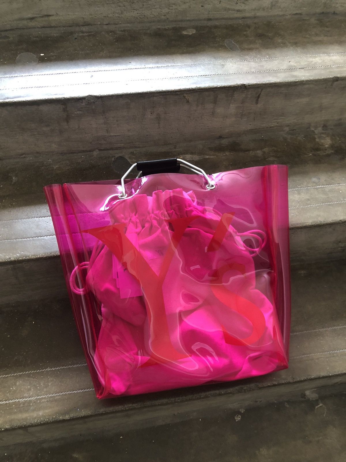 Yohji Yamamoto Rare❗️Ys by Yohji Yamamoto Big Logo Transparent PVC Tote Bag Size ONE SIZE - 6 Thumbnail
