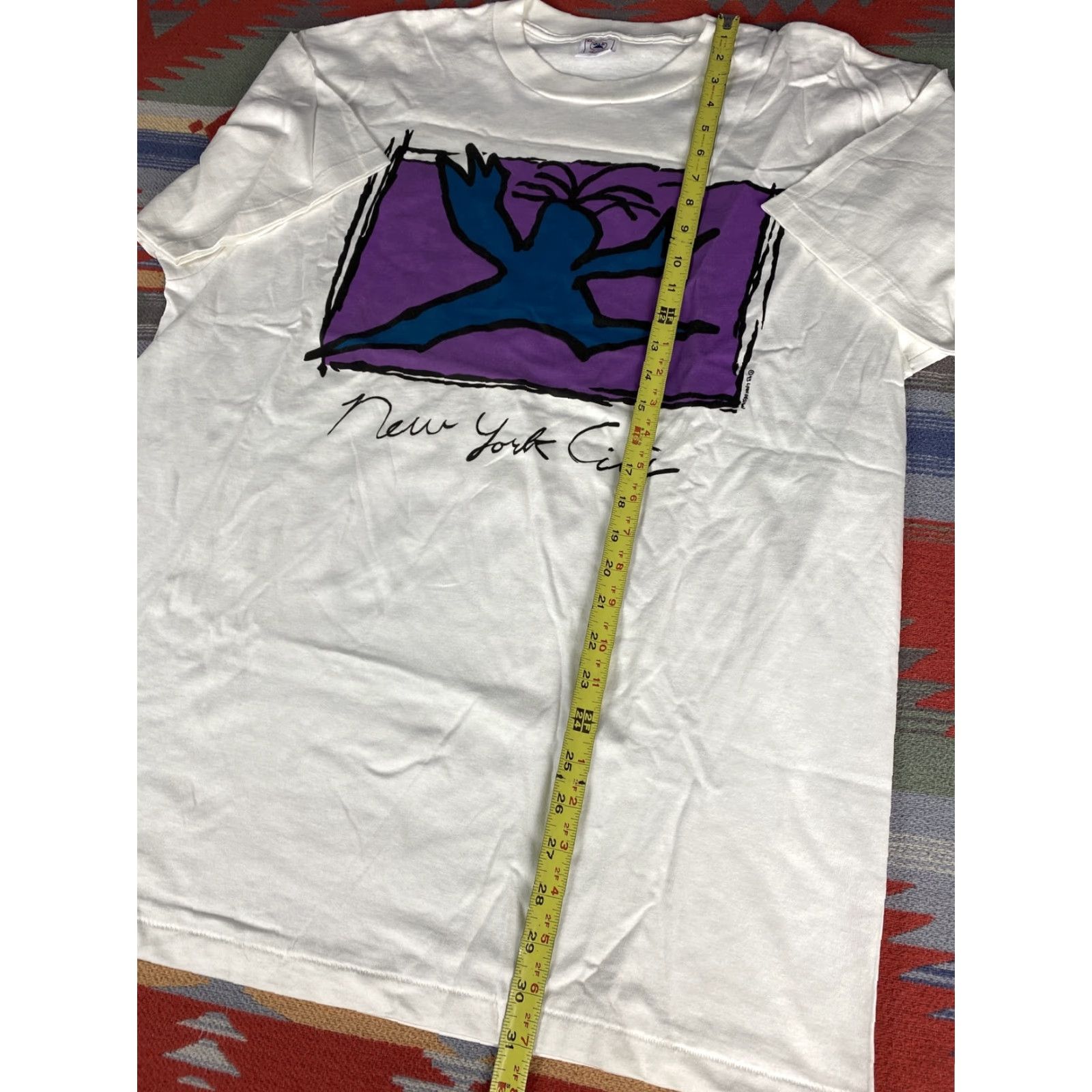 Anvil Lyon Design 1993 New York City Art T Shirt Tee NYC Anvil Single Stitch XL White Men Mens Art T Shirt Size US XL / EU 56 / 4 - 5 Thumbnail