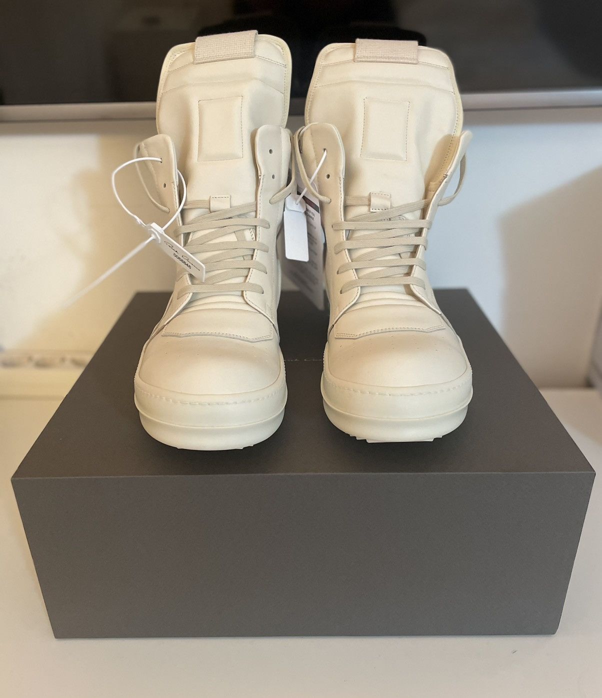 image of Rick Owens Milk Geobasket - Size 44 Shoes, Men's