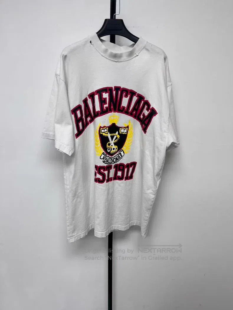 Balenciaga Balenciaga Logo Letter Pattern Printed Crew Neck Short Sle Size US M / EU 48-50 / 2 - 1 Thumbnail