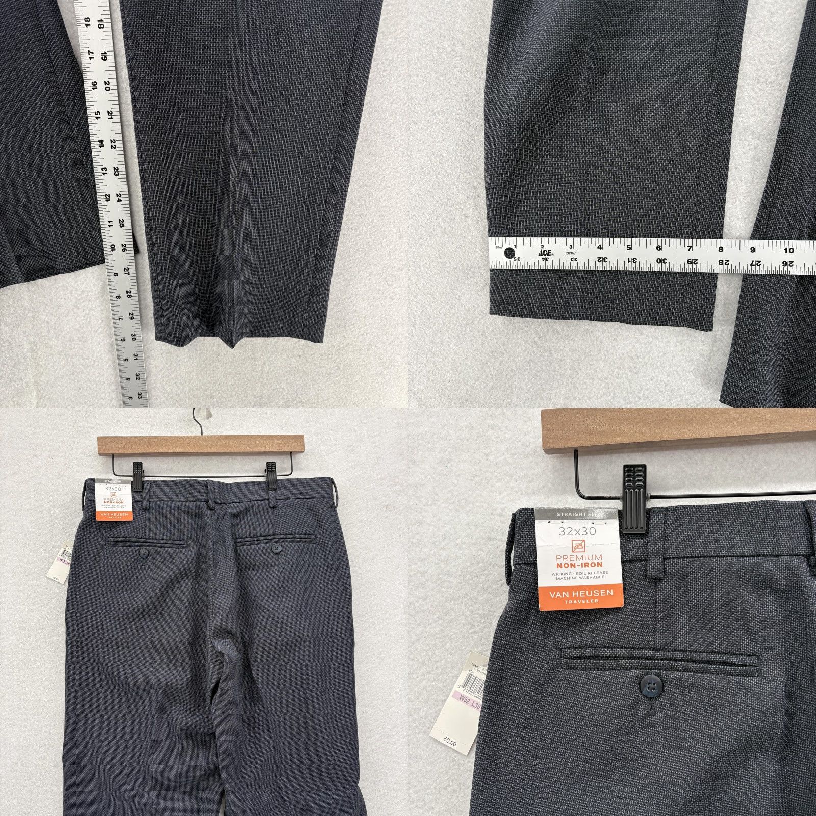 Van Heusen Van Heusen Pants Mens 32x30 Gray Traveler Straight Fit Non Iron Dress Slacks NWT Size US 32 / EU 48 - 8 Thumbnail