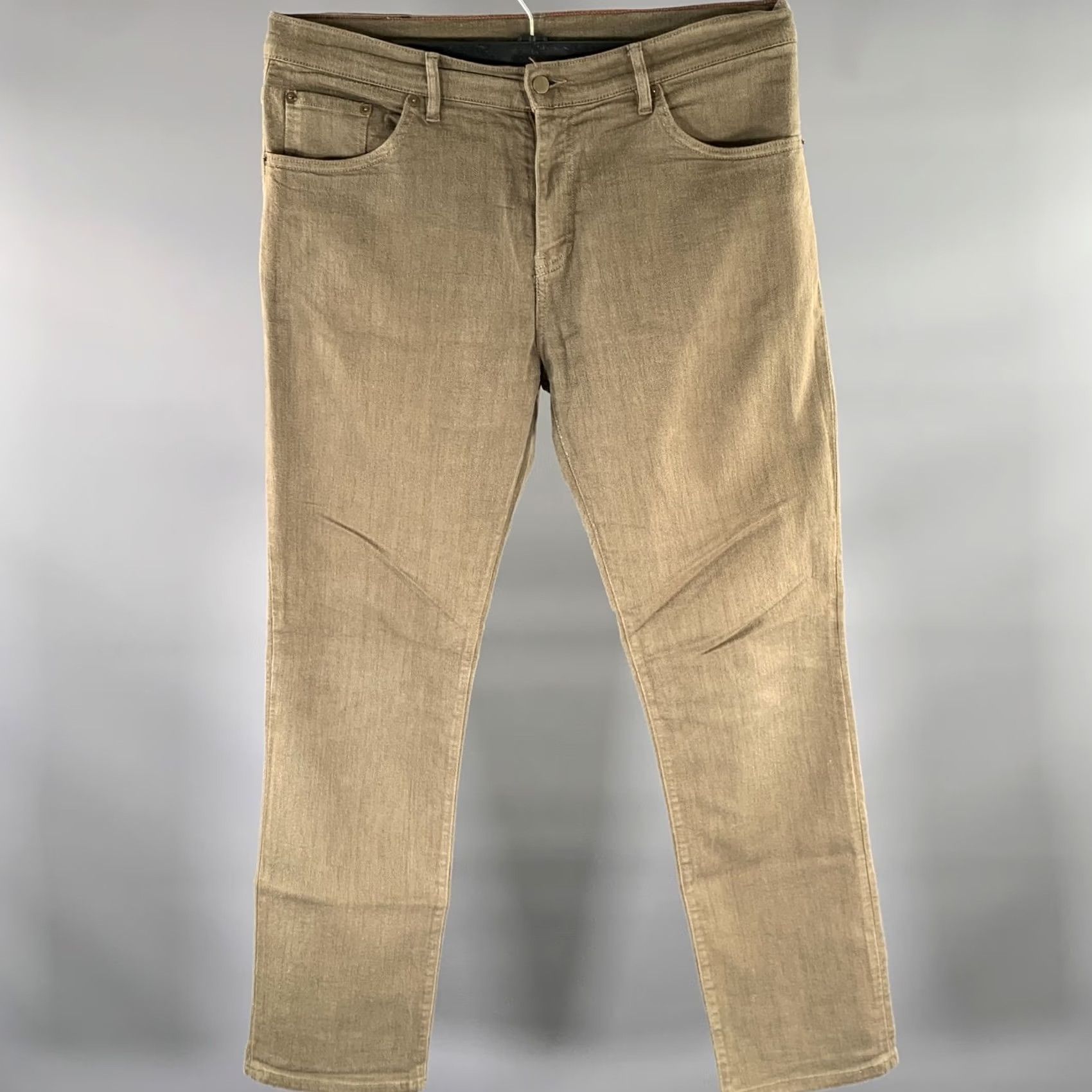 Vintage RALEIGH Slim Fit Jeans Size 34 Green Olive Cotton Blend Size US 34 / EU 50 - 2 Thumbnail
