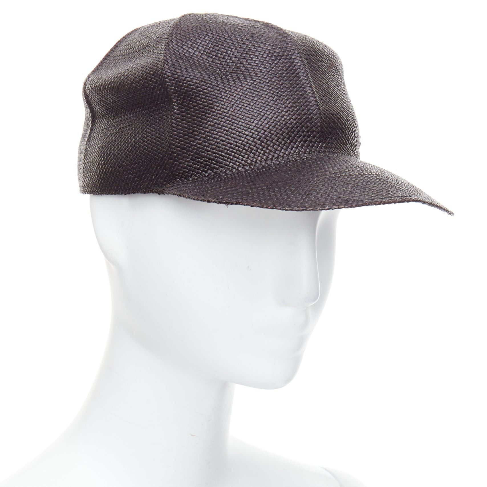 Hermes HERMES Riley Panama black straw small silver logo cotton lined cap hat 57cm Size ONE SIZE - 1 Thumbnail