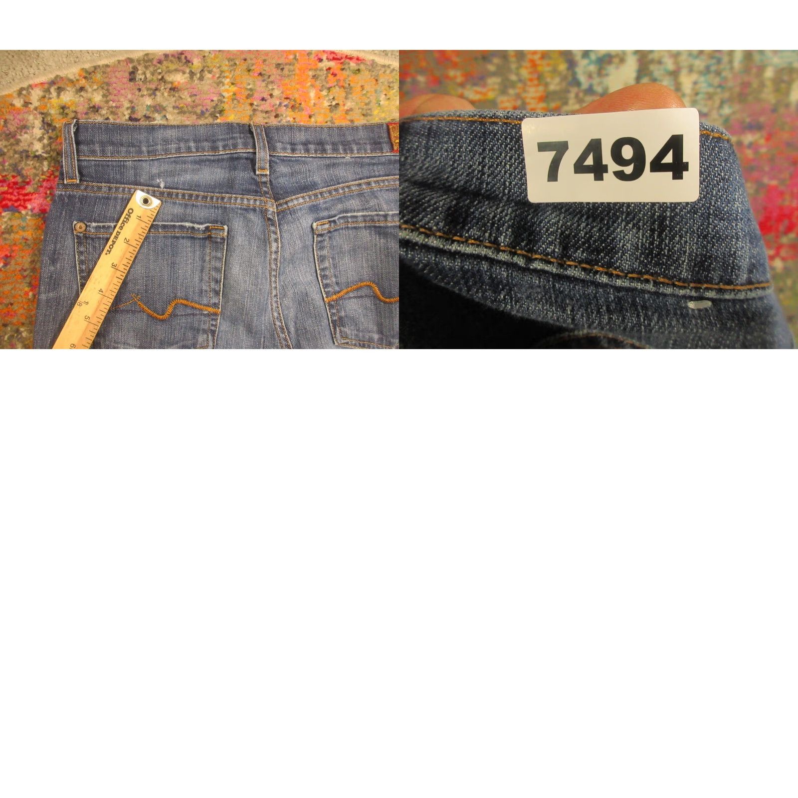 7 For All Mankind VINTAGE 7 For All Mankind Jeans Womens Slim Low Rise 27x29 Blue Roxanne Stretch Tapered 5-Pocket Denim Size 27" / US 4 / IT 40 - 9 Thumbnail