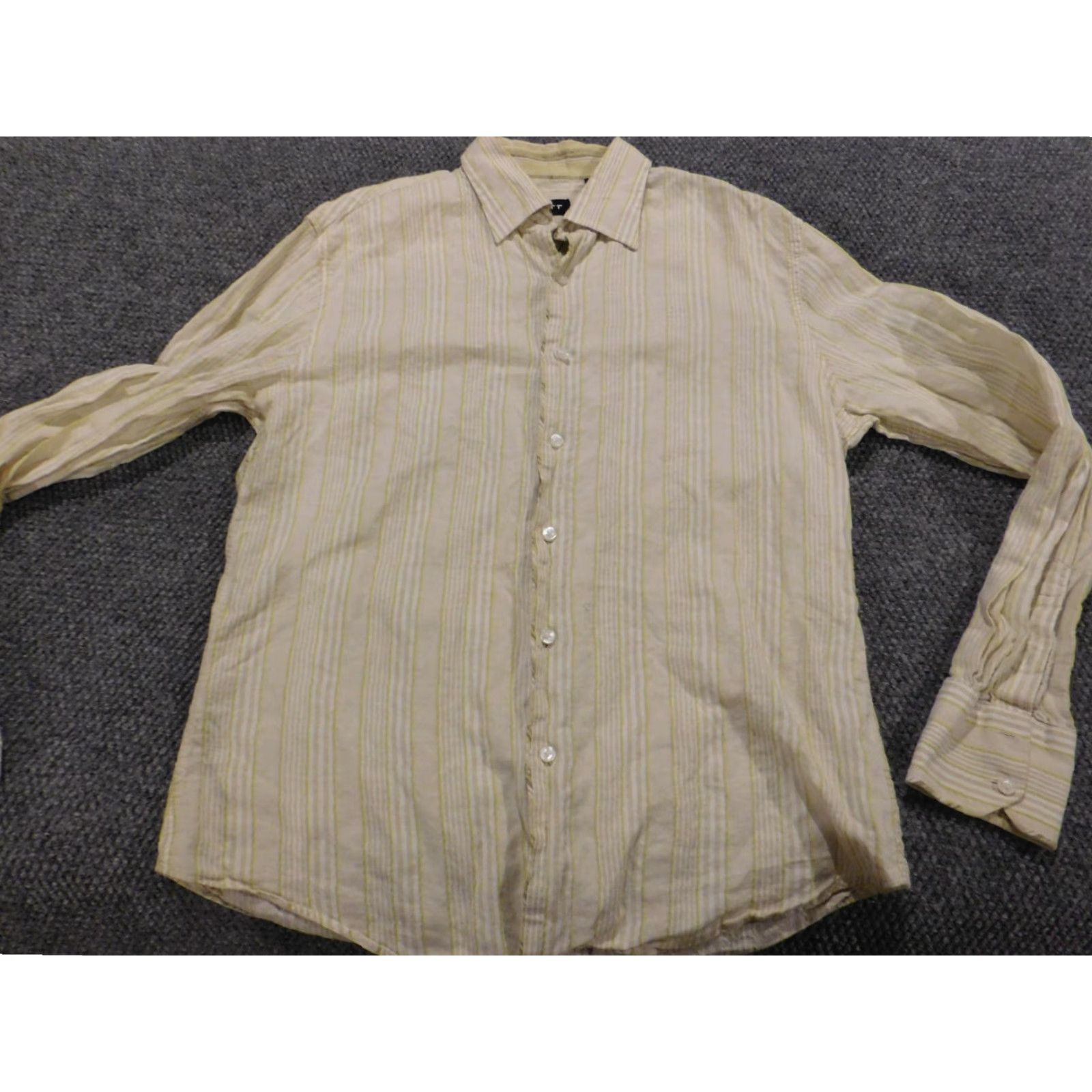 Vintage Bullitt Mens Shirt Large Green classic button down Casual Knit Cotton Slim Long Sleeve Button-Up Collared - Mens Size US L / EU 52-54 / 3 - 2 Thumbnail