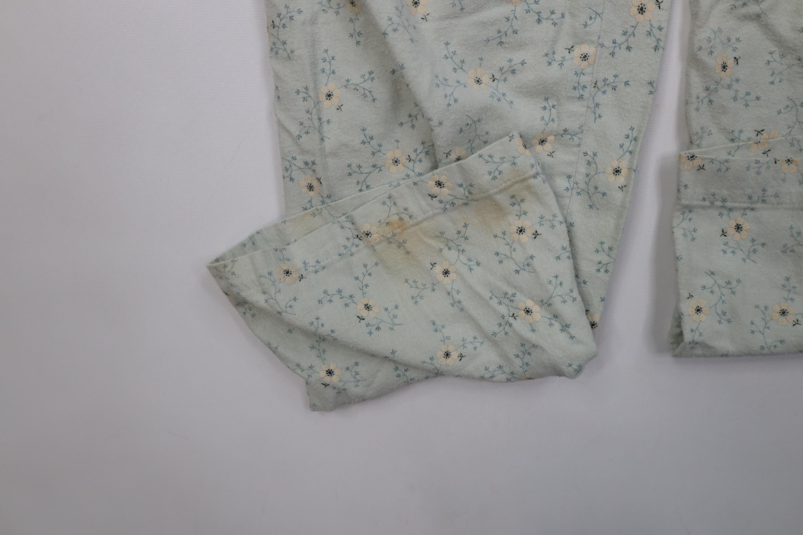 J.Crew Vintage 90s Y2K J Crew Flower Flannel Wide Leg Pajamas Pants Size 27" / US 4 / IT 40 - 5 Thumbnail