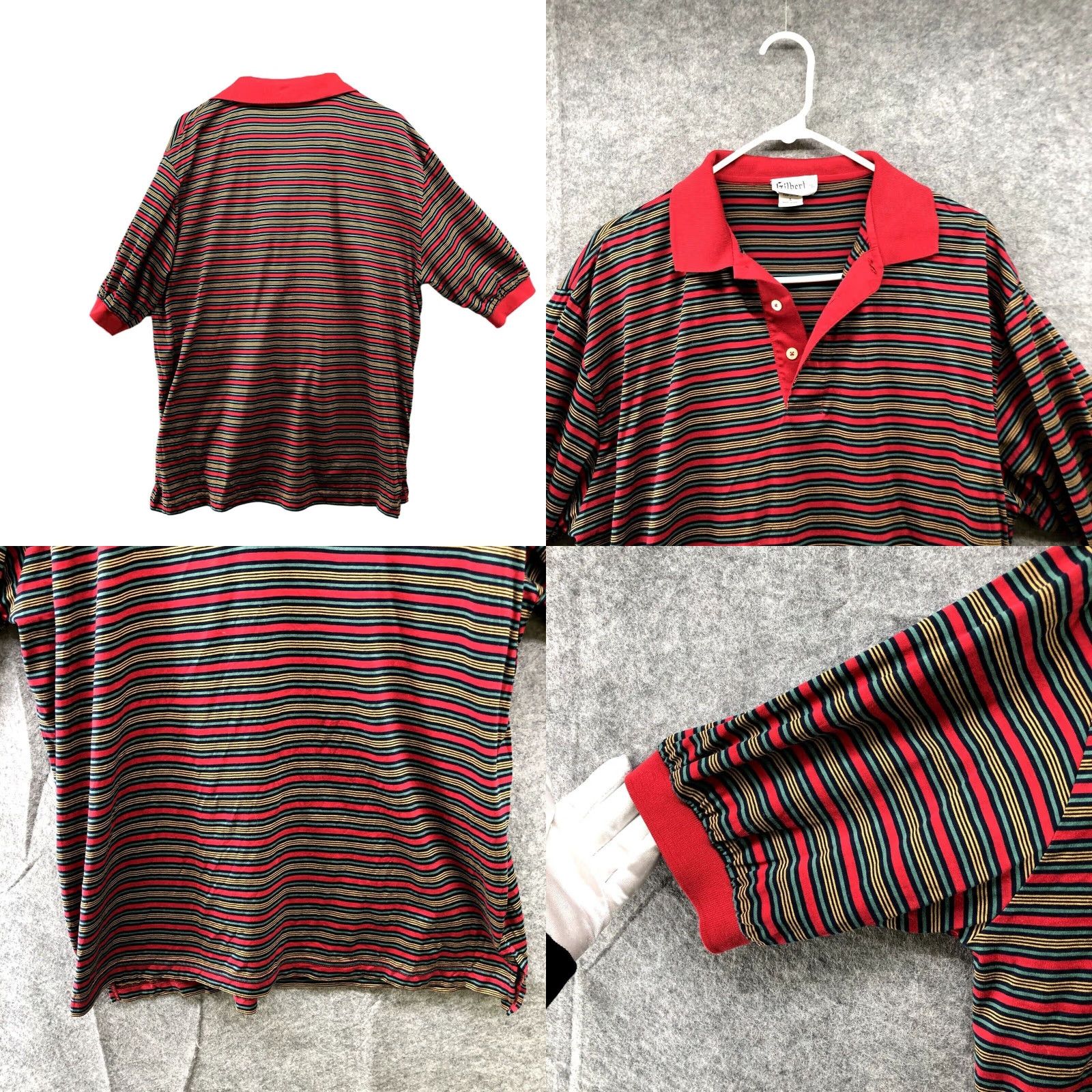 Vintage VINTAGE Gilbert LTD Pima Cotton Polo Shirt Mens Large Short Sleeve Red Striped Size US L / EU 52-54 / 3 - 2 Thumbnail