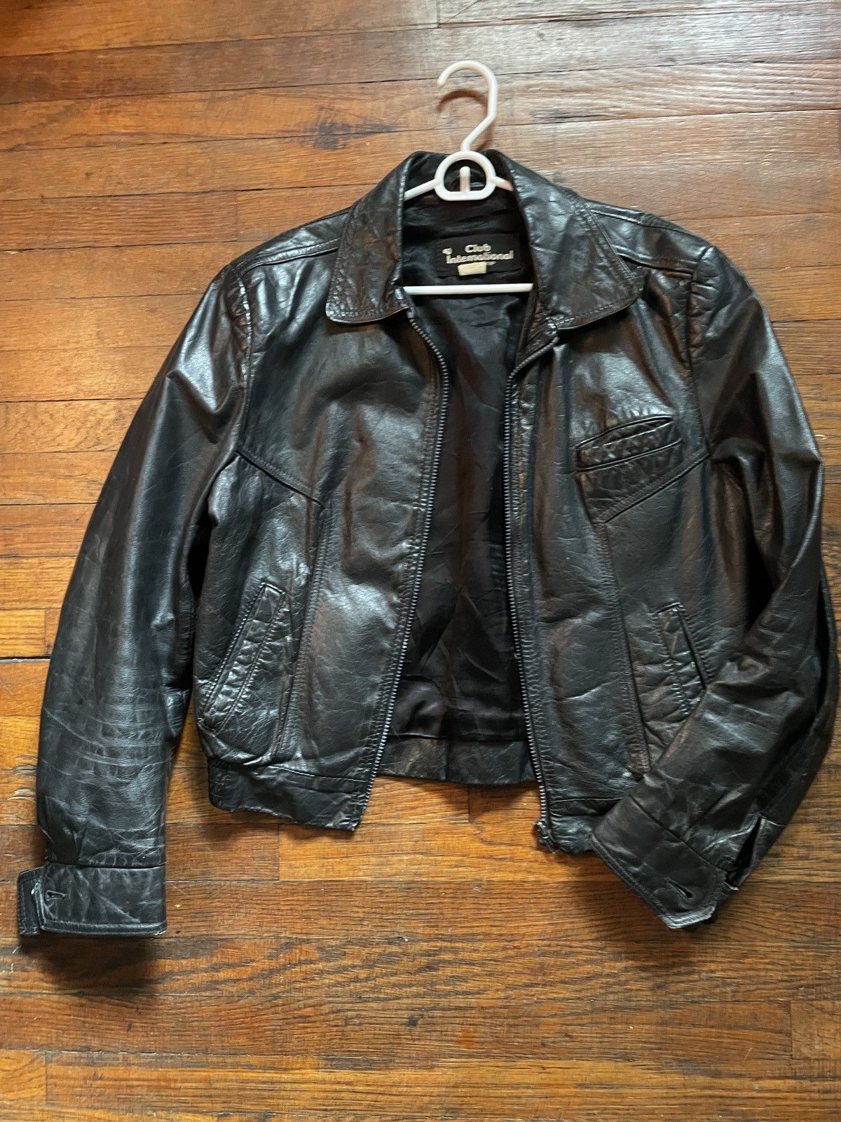 Vintage Thrashed cropped leather jacket Size US M / EU 48-50 / 2 - 2 Thumbnail