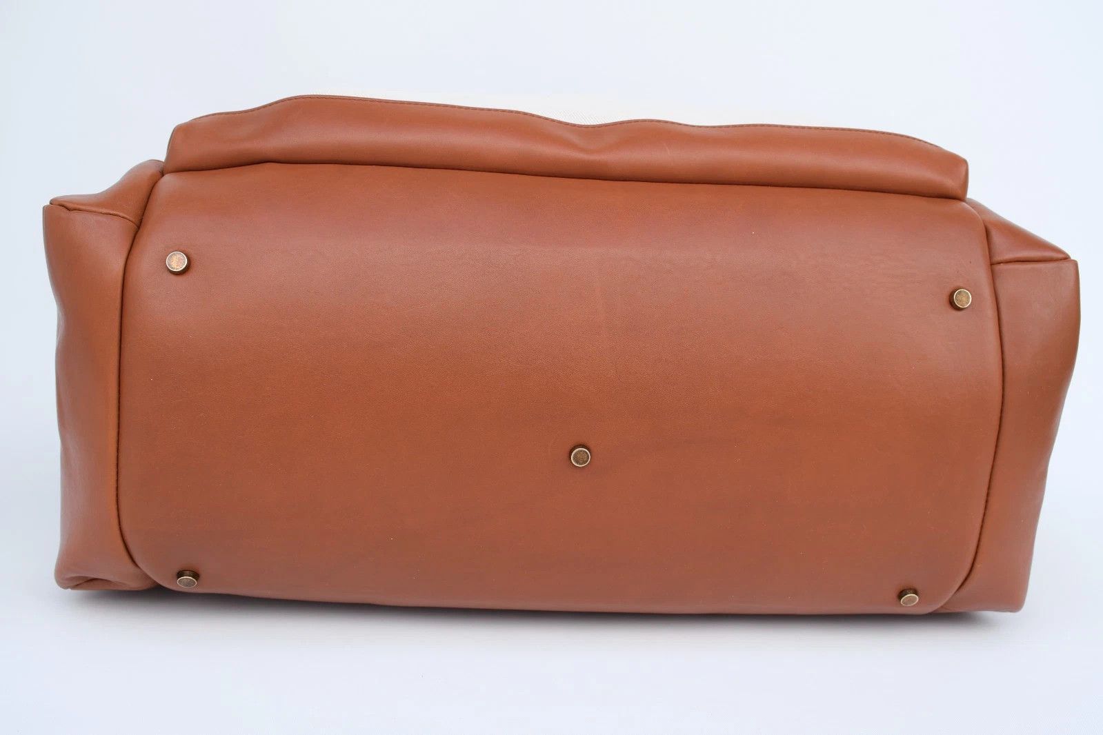 Brunello Cucinelli New Brunello Cucinelli Brown Beige Leather Weekend Bag Size ONE SIZE - 4 Thumbnail