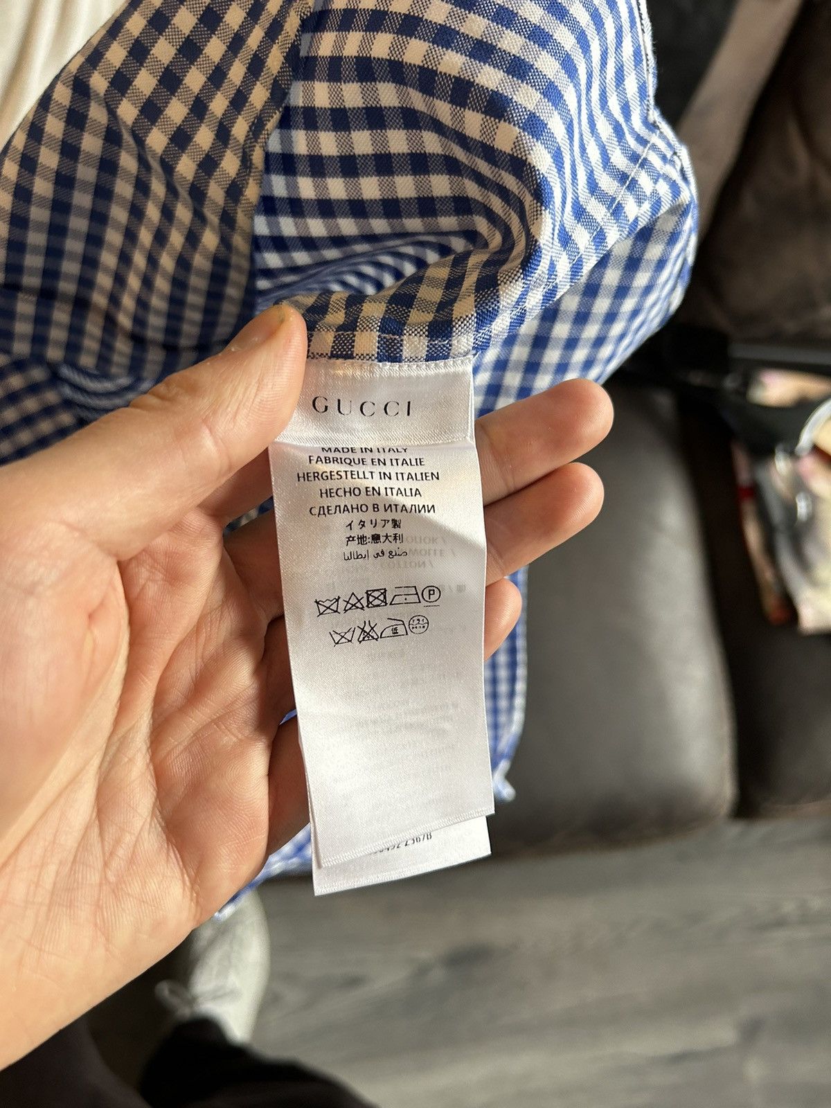 Gucci Blue Plaid Shirt Size US M / EU 48-50 / 2 - 10 Thumbnail