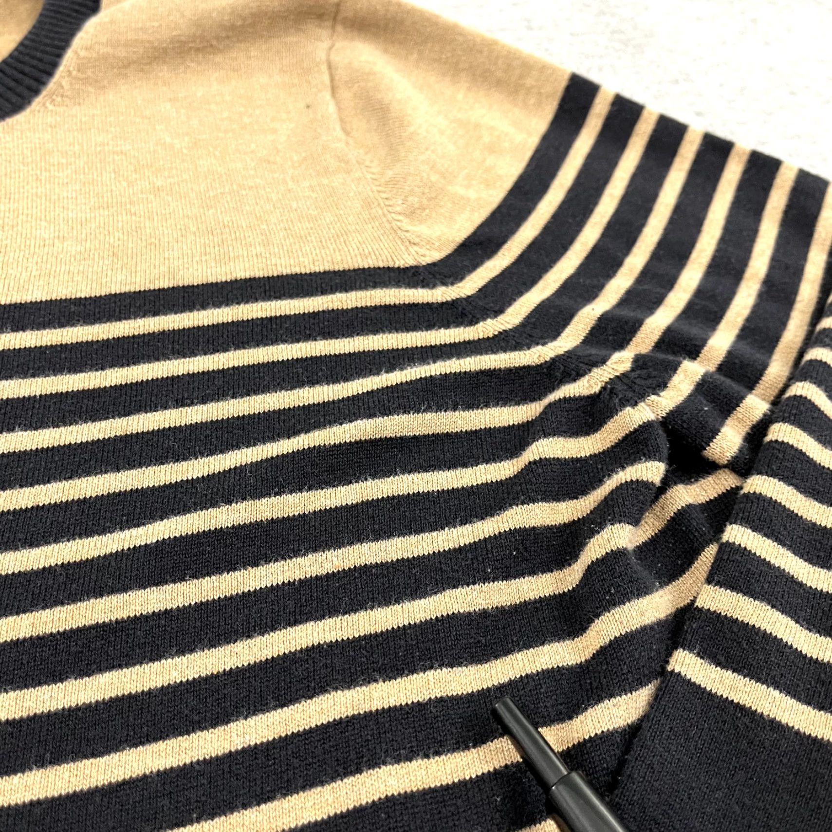 Lands' End LAND END Sweater Cardigan Womens Large 14-16 Blue Brown Striped Nautical Pockets Size L / US 10 / IT 46 - 7 Thumbnail