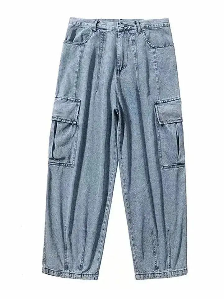 Japanese Brand Baggy Cargo Jeans Trousers Wide Leg Hip Hop Style y2k Size US 34 / EU 50 - 5 Thumbnail
