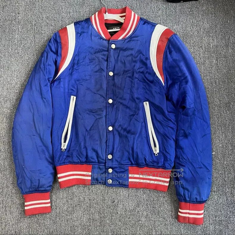 Amiri Amiri Blue Silk Baseball Jacket Size US S / EU 44-46 / 1 - 6 Thumbnail