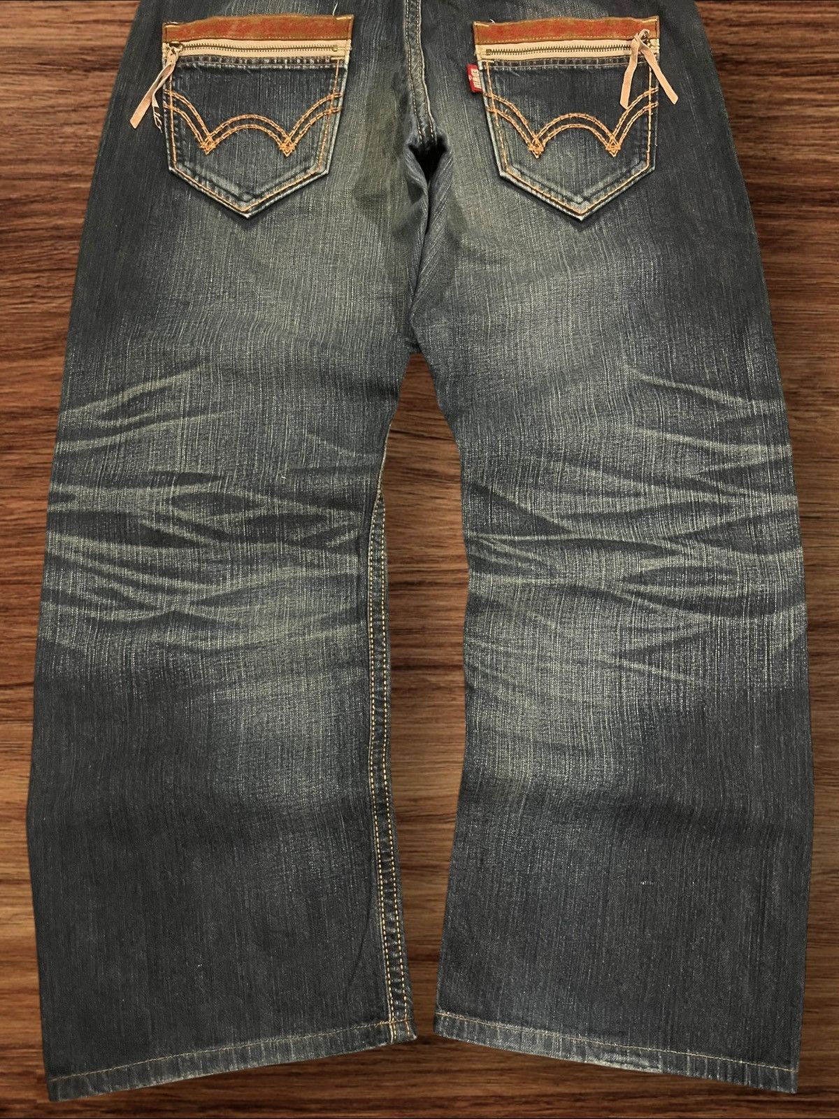 Edwin ⚡️Baggy⚡️Edwin Exclusive Vintage XV Distressed Dark Wash Jeans Size US 36 / EU 52 - 11 Thumbnail