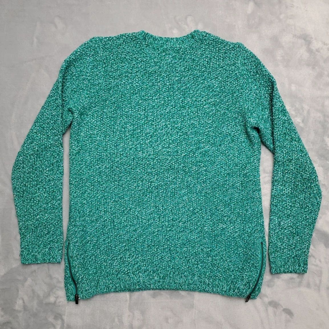 Talbots VINTAGE Talbots Sweater Womens PS Green Merino Wool Blend Cable Knit Side Zip Pullover Crew Neck Long Sleeve Solid 90s Womens Size S / US 4 / IT 40 - 7 Thumbnail