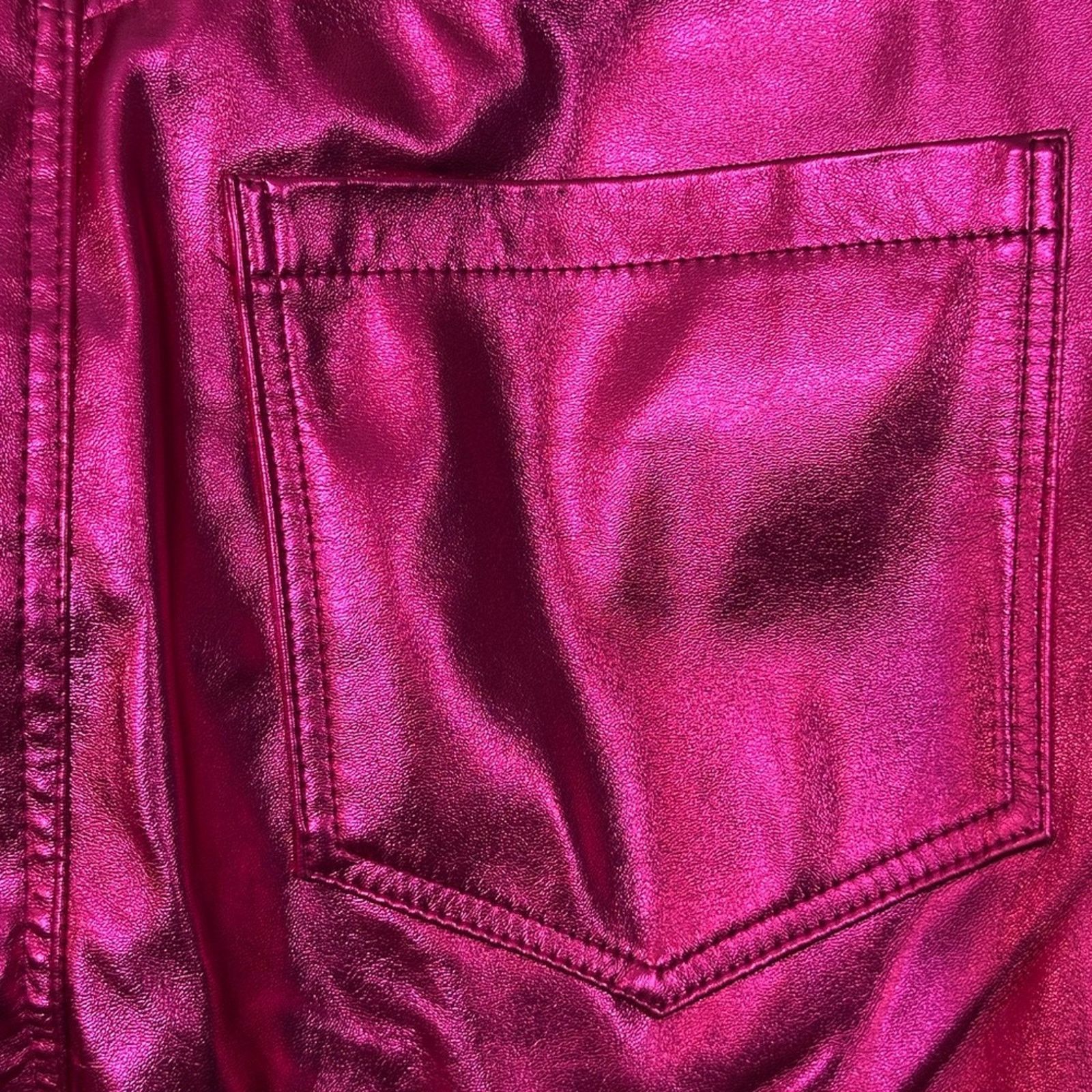 BLANKNYC [BlankNYC] NWT Hot Pink Faux Leather Wide Leg Franklin Pant Size 28" / US 6 / IT 42 - 9 Thumbnail