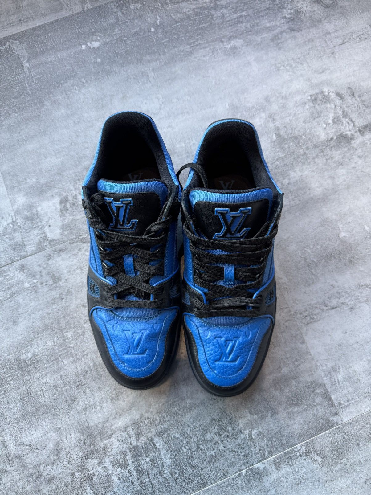 Louis Vuitton Louis Vuitton LV Trainer sneakers in black and blue calfskin Size US 8 / EU 41 - 2 Thumbnail