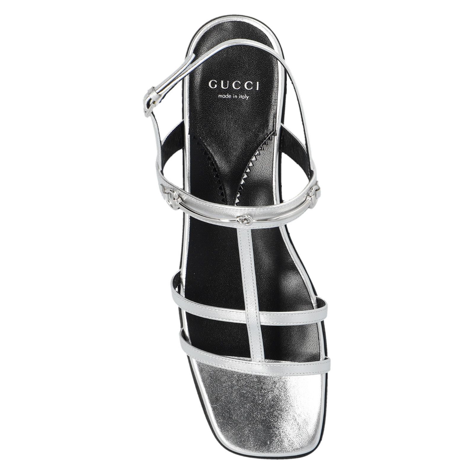 Gucci GUCCI Horsebit Silver Leather Flat Sandals New & Authentic ( Size US 9 / IT 39 - 3 Thumbnail