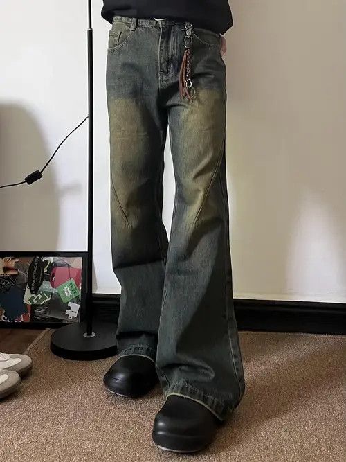 Japanese Brand × Jean Blue washed vintage distressed straight-leg casual jeans Size US 32 / EU 48 - 1 Thumbnail