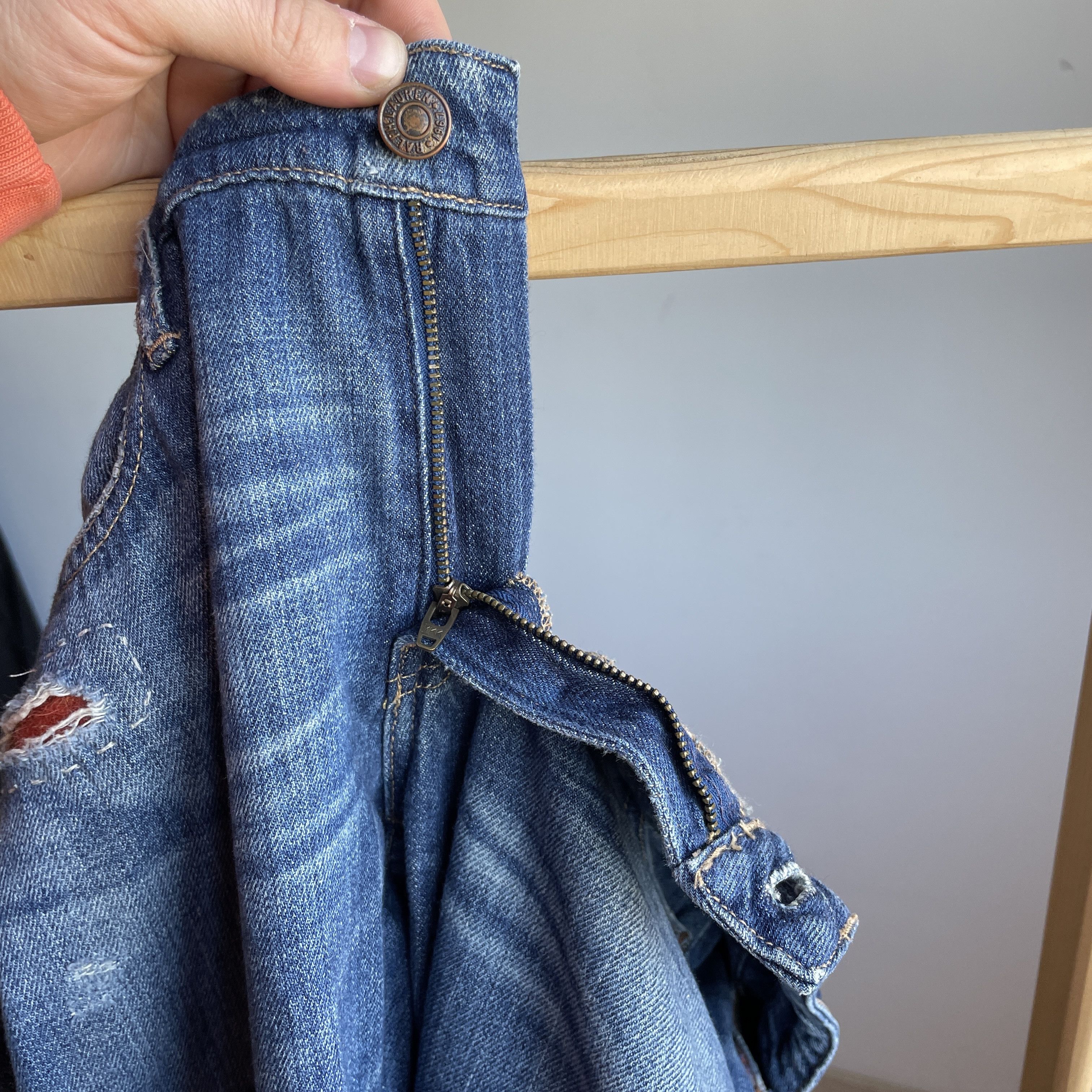 Polo Ralph Lauren Polo Ralph Lauren Women Astor Boyfriend Sashiko Repair Denim Size 28" / US 6 / IT 42 - 6 Thumbnail