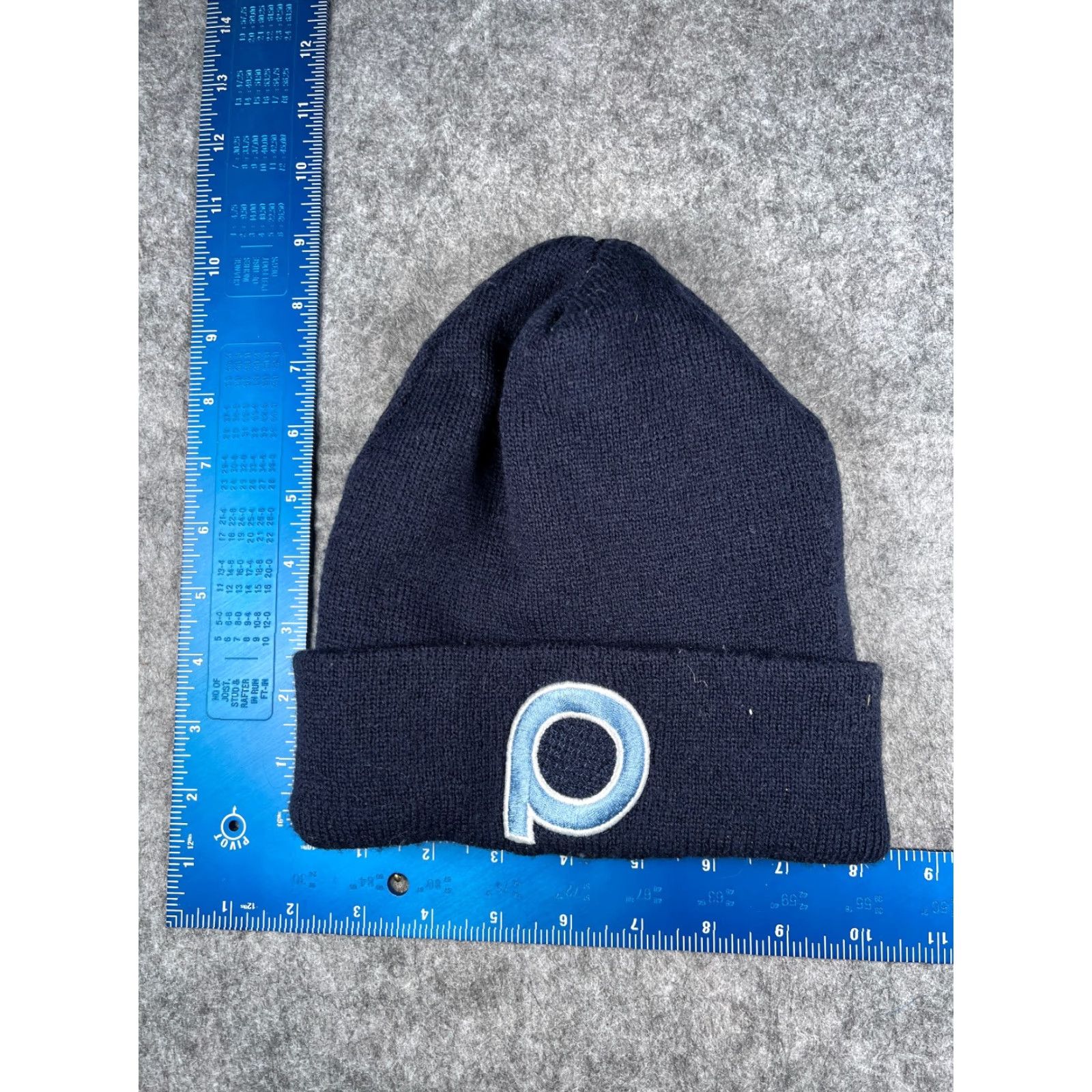 Vintage Capamerica Happy Face Beanie Toque Adult One Size Blue Knit Cotton Ski Hat Unisex Size ONE SIZE - 4 Thumbnail