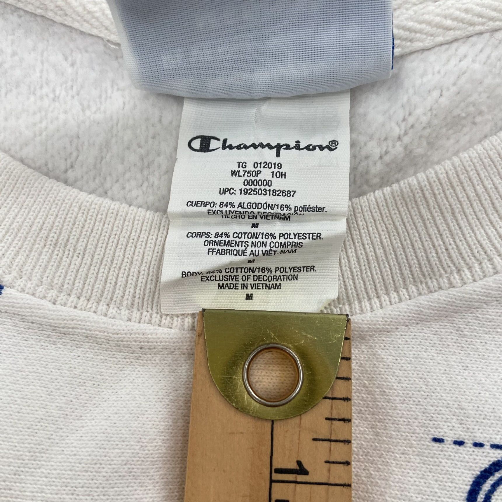 Champion Champion Sweatshirt Womens Medium White Reverse Weave Logo Pullover Sweatshirt Size M / US 6-8 / IT 42-44 - 7 Thumbnail