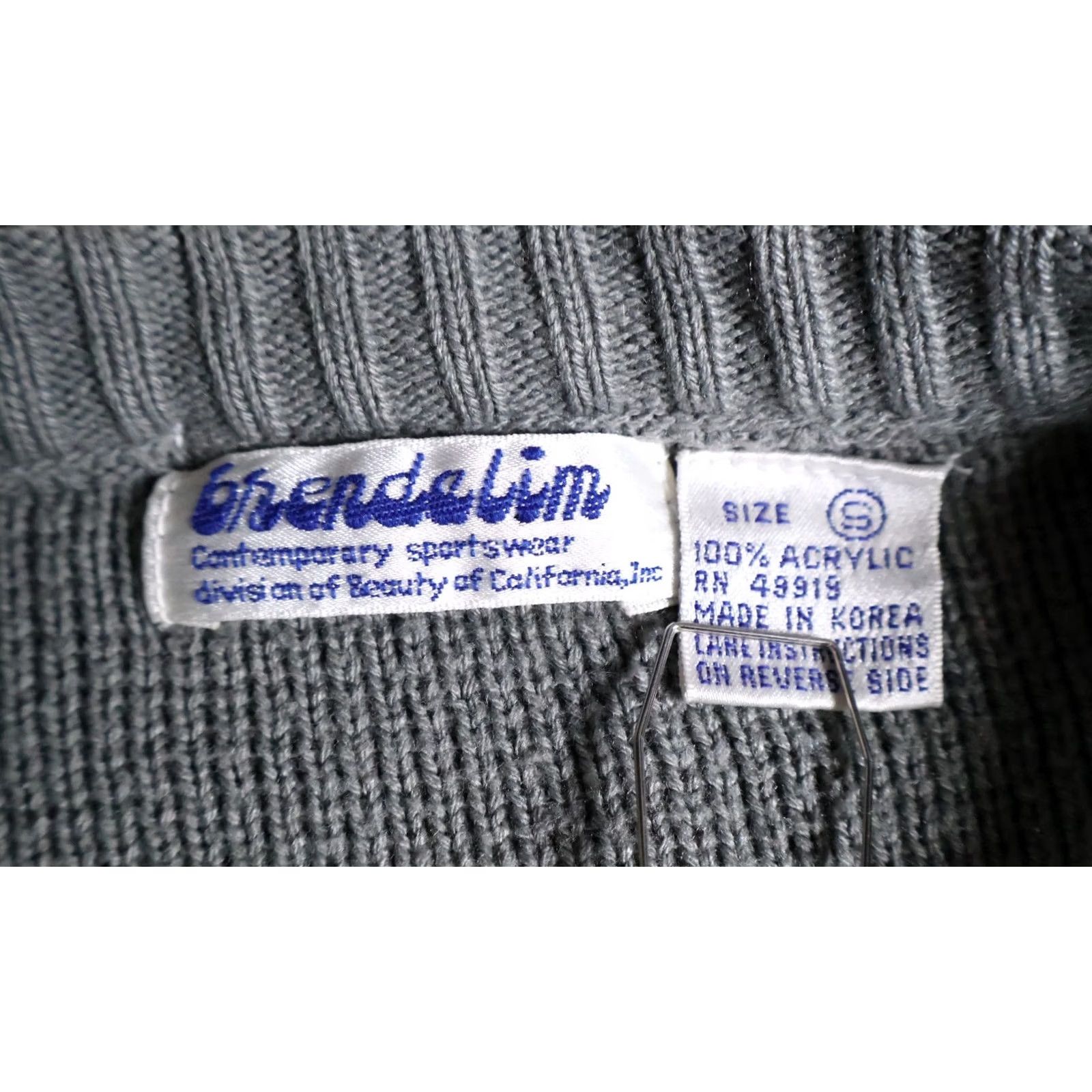 Vintage VINTAGE 80s Abstract Pattern Sweater Women's Small Gray Striped Faux Leather Knit VTG Size S / US 4 / IT 40 - 3 Thumbnail