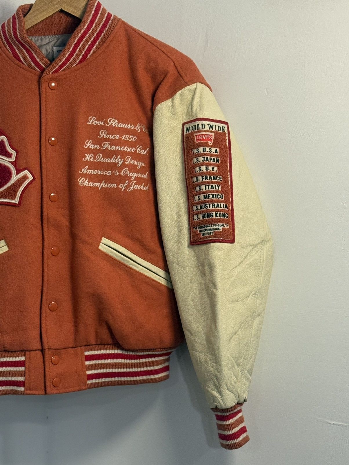 Levi's Vintage Clothing Levi's Wool Varsity Jacket Red Tab 90s Size US M / EU 48-50 / 2 - 9 Thumbnail
