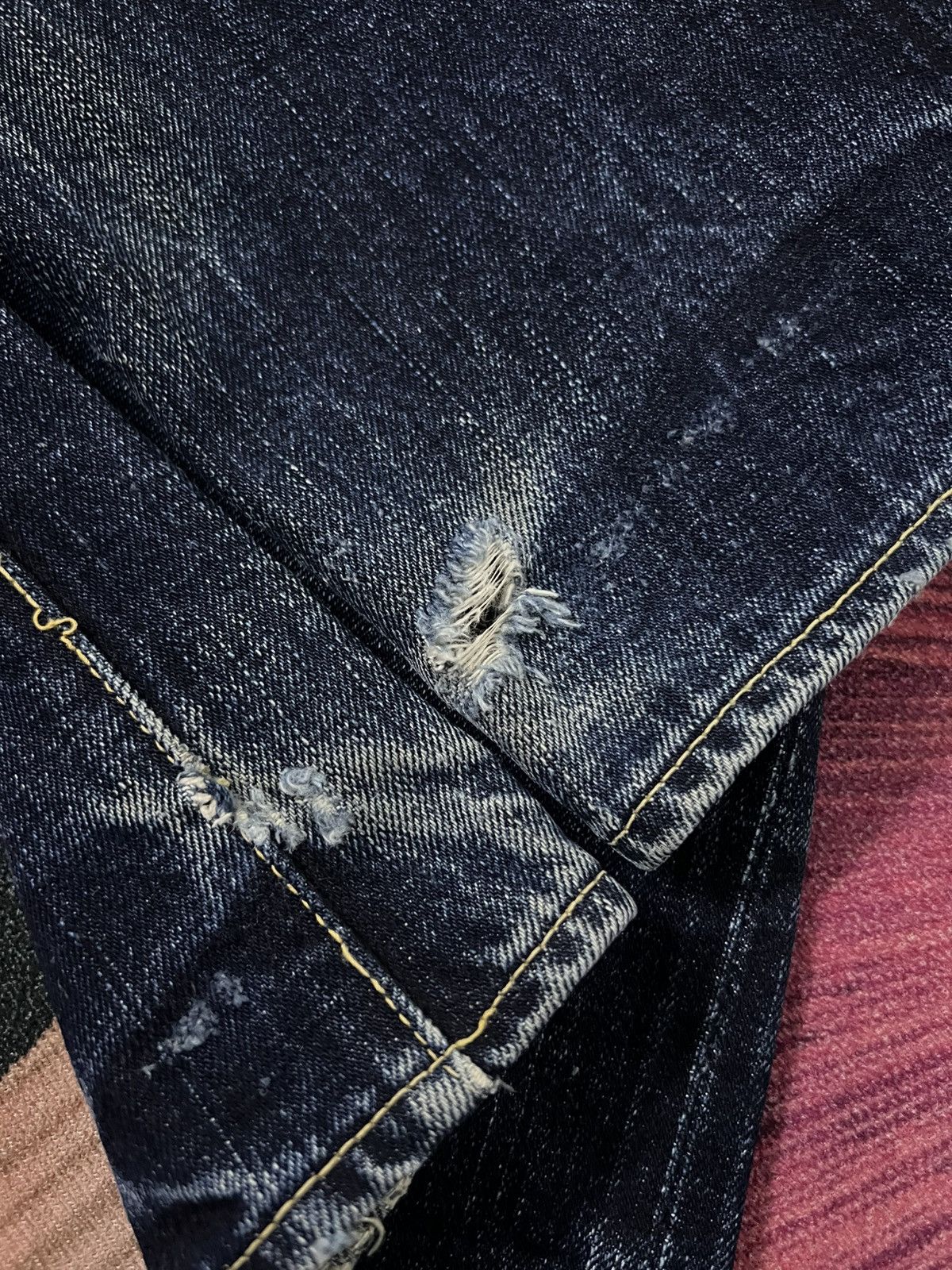 Japanese Brand × The Flat Head × Vintage VINTAGE THE FLAT HEAD DISTRESSED SELVEDGE JEANS Size US 29 - 23 Thumbnail