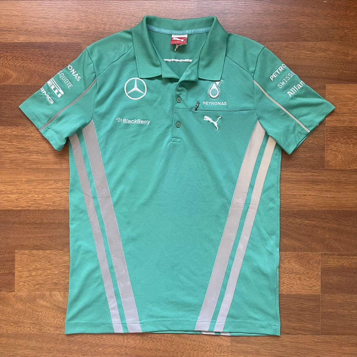 Mercedes-Benz × Puma × Vintage 2014 MERCEDES AMG PETRONAS F1 REFLECTIVE SET-UP POLO SHIRT Size US S / EU 44-46 / 1 - 1 Thumbnail