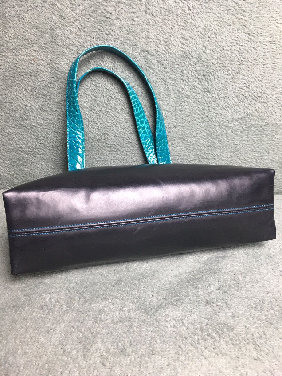 Bvlgari BVLGARI Black Rubber Leather Crocodile Vintage Bag Size ONE SIZE - 8 Thumbnail