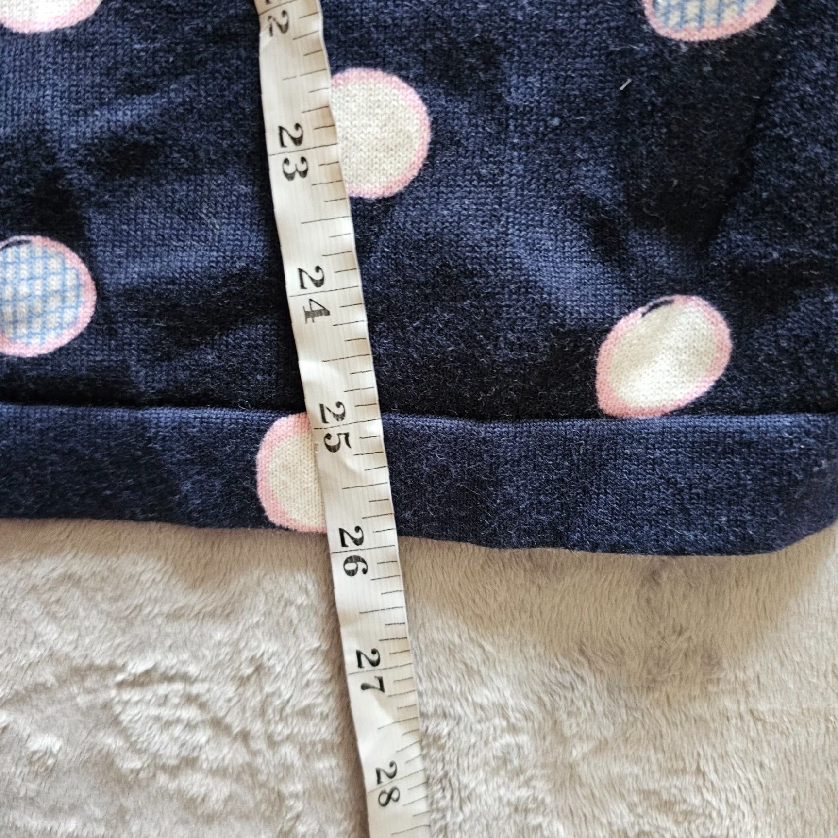 Talbots Talbots Blouse Womens 1X Blue Polka Dot Round Neck Long Sleeve Casual Career Knit 100% Cotton Ruffle Classic Size XL / US 12-14 / IT 48-50 - 6 Thumbnail