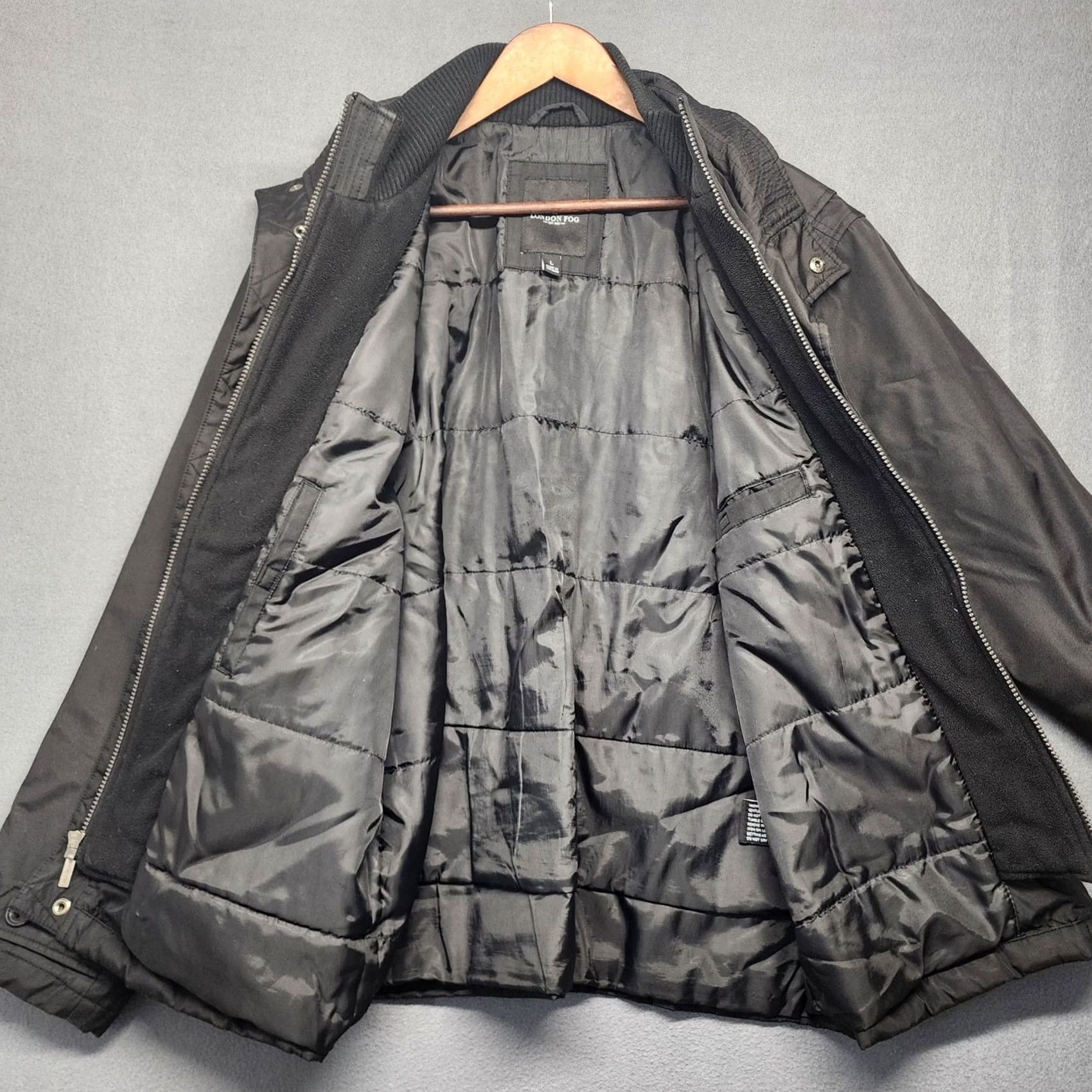 London Fog London Fog Coat Mens Large Black Zip Snap Chores Workwear Fall Winter Mens Size US L / EU 52-54 / 3 - 3 Thumbnail
