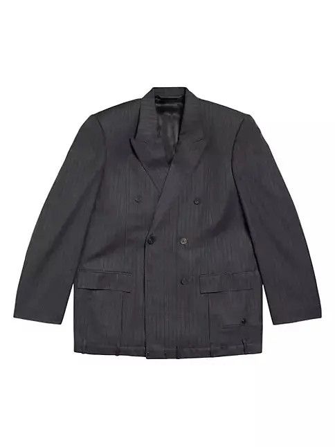 Balenciaga o1mt1gz0425 Deconstructed Jacket in Dark Grey Size XS / US 0-2 / IT 36-38 - 1 Thumbnail