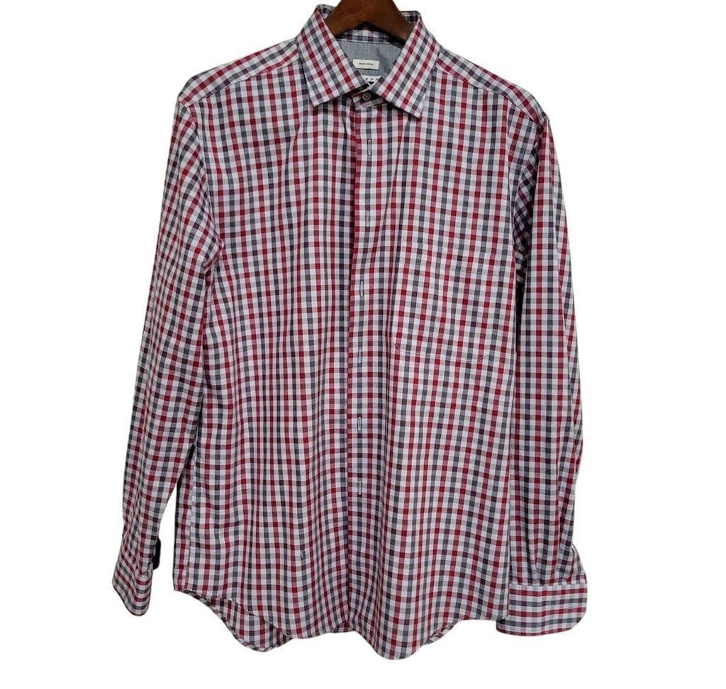 Joseph Abboud Joseph Abboud Long-Sleeves Checkered Non-Iron Shirt. Large. Size US L / EU 52-54 / 3 - 2 Thumbnail