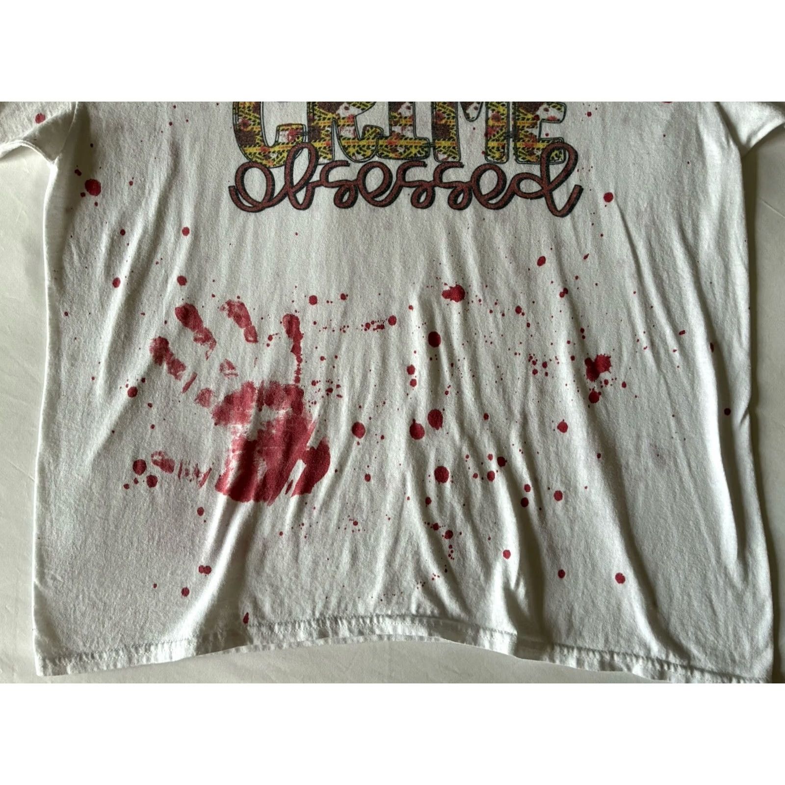 Gildan true crime obsessed blood splatter tshirt mens XL Size US XL / EU 56 / 4 - 3 Thumbnail