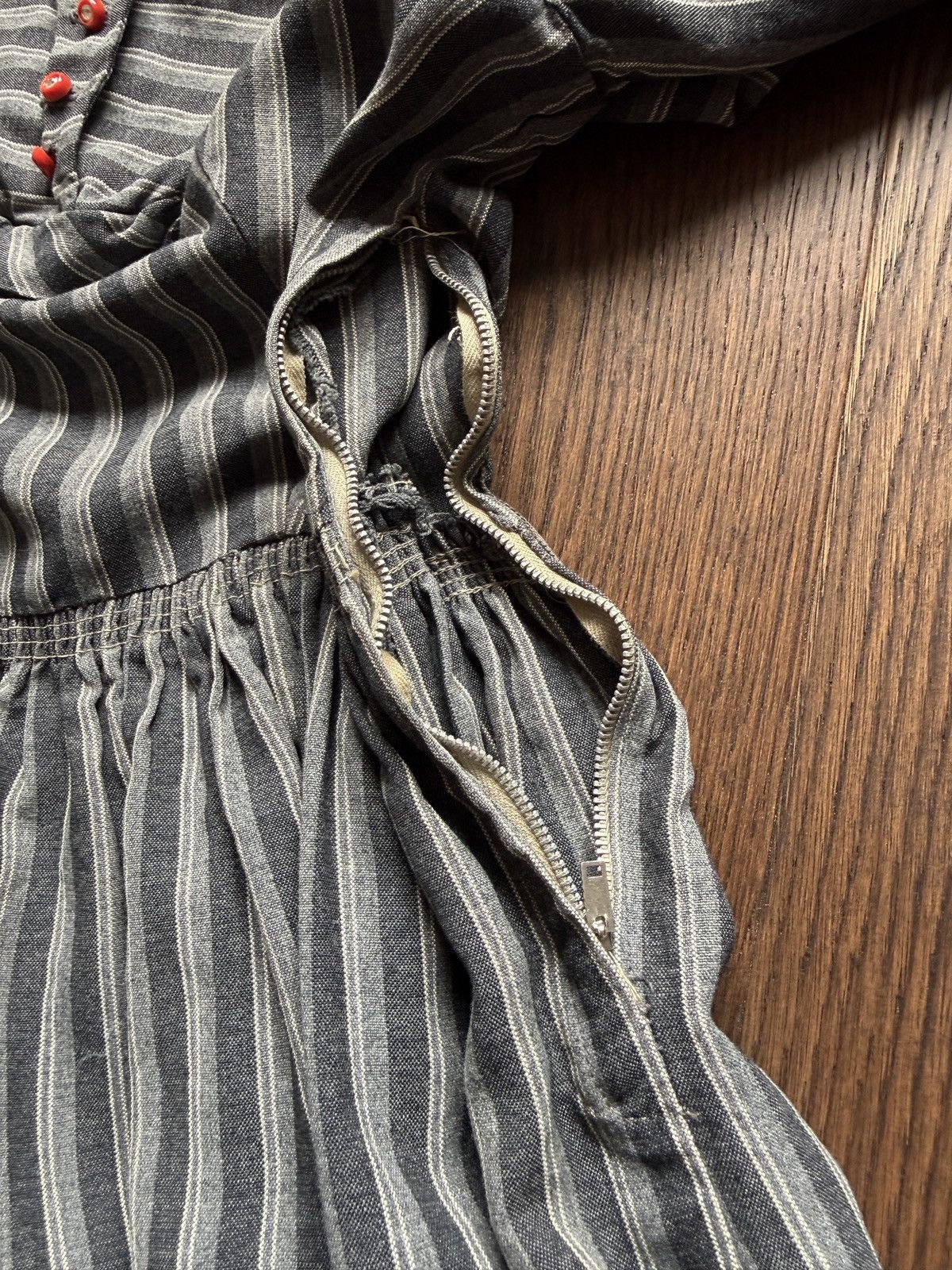 Vintage Vintage 50s Pinstripe Pointed Collared Dress Size S / US 4 / IT 40 - 6 Thumbnail