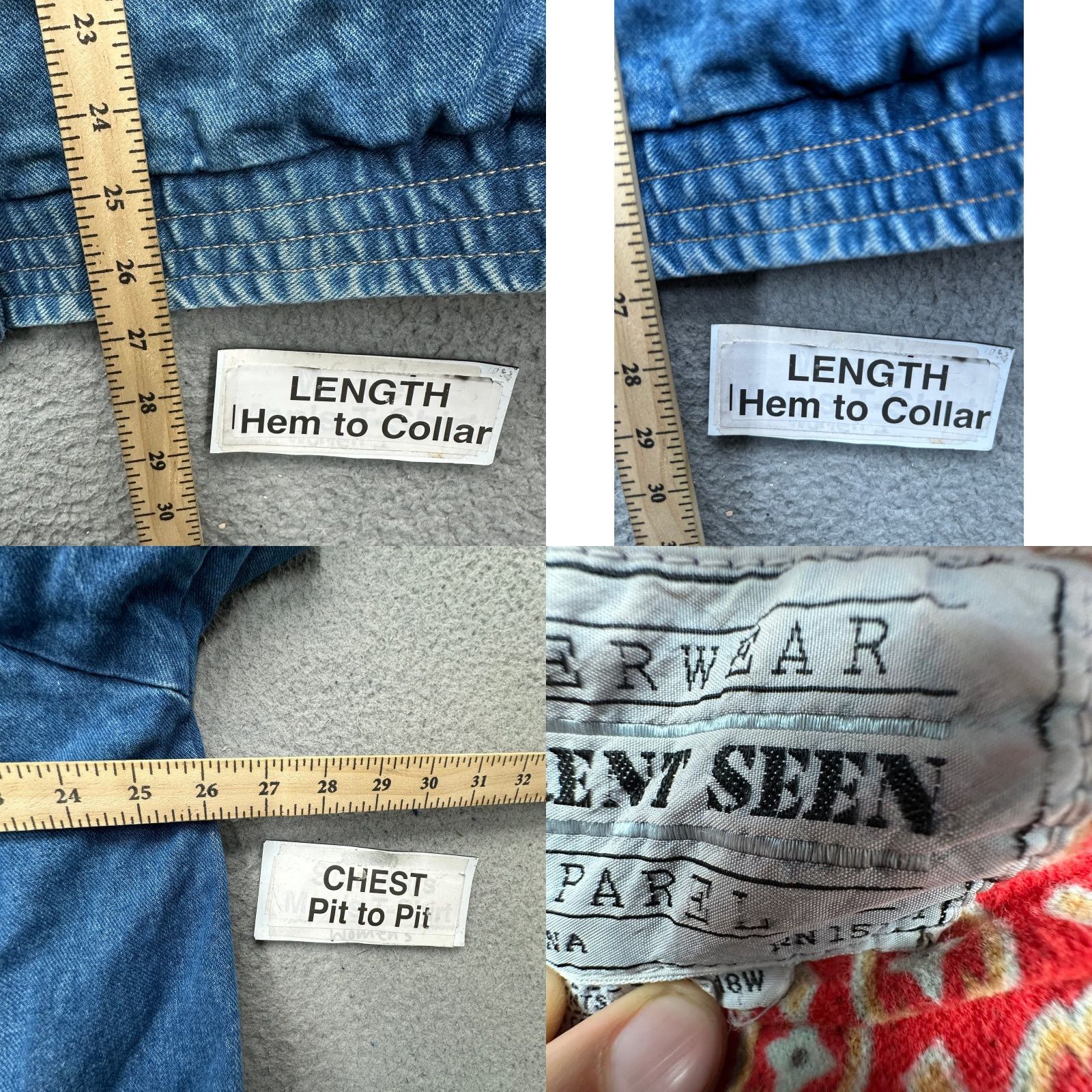 Vintage VINTAGE Current Seen Denim Floral Lined Zip Bomber Flight Jacket Womens 18W Plus 2X Blue Jacket Womens 18W Plus Flaws Size XXL / US 16-18 / IT 52-54 - 8 Thumbnail