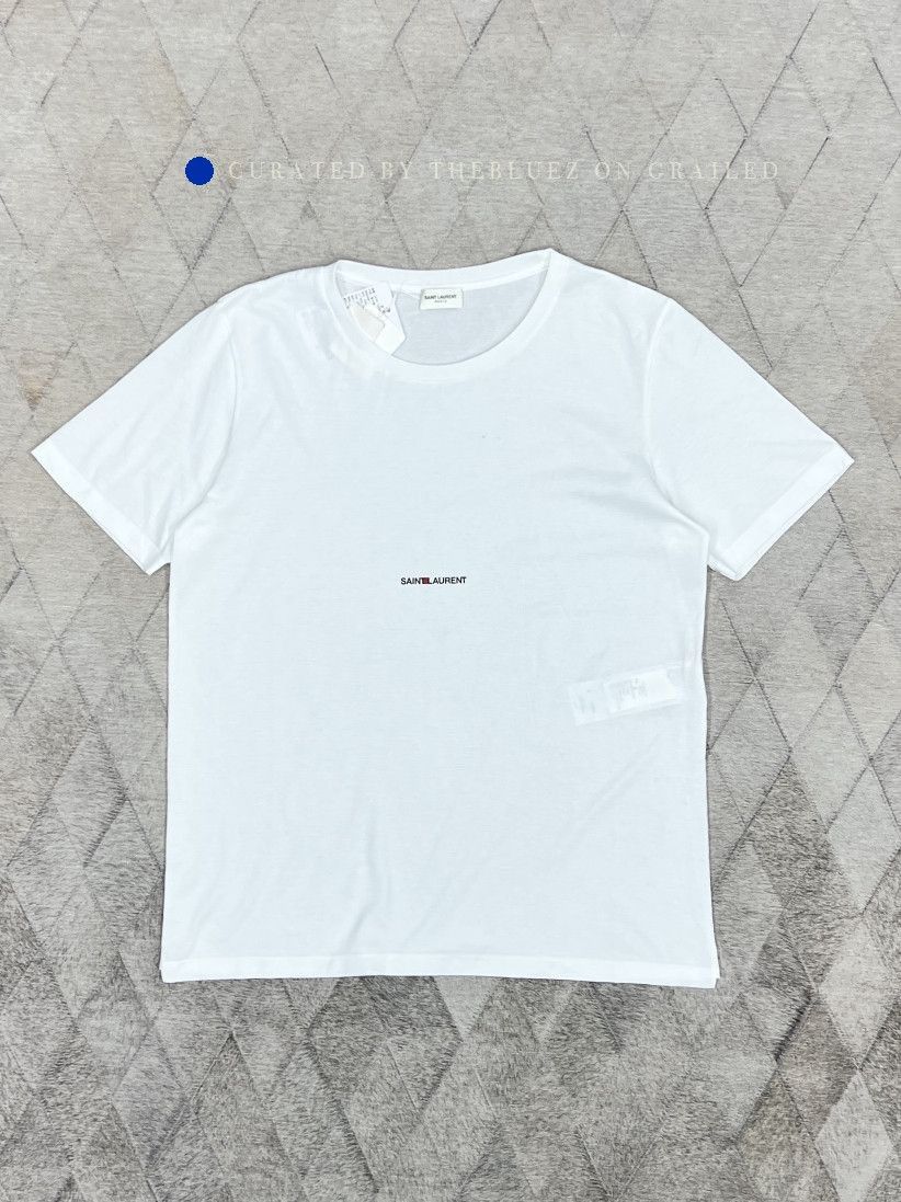 Saint Laurent Paris Classic Logo T-Shirt in White Size US S / EU 44-46 / 1 - 1 Thumbnail