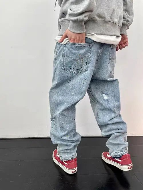 VIBE Splashed street hip-hop ripped jeans with small hems Size US 30 / EU 46 - 5 Thumbnail