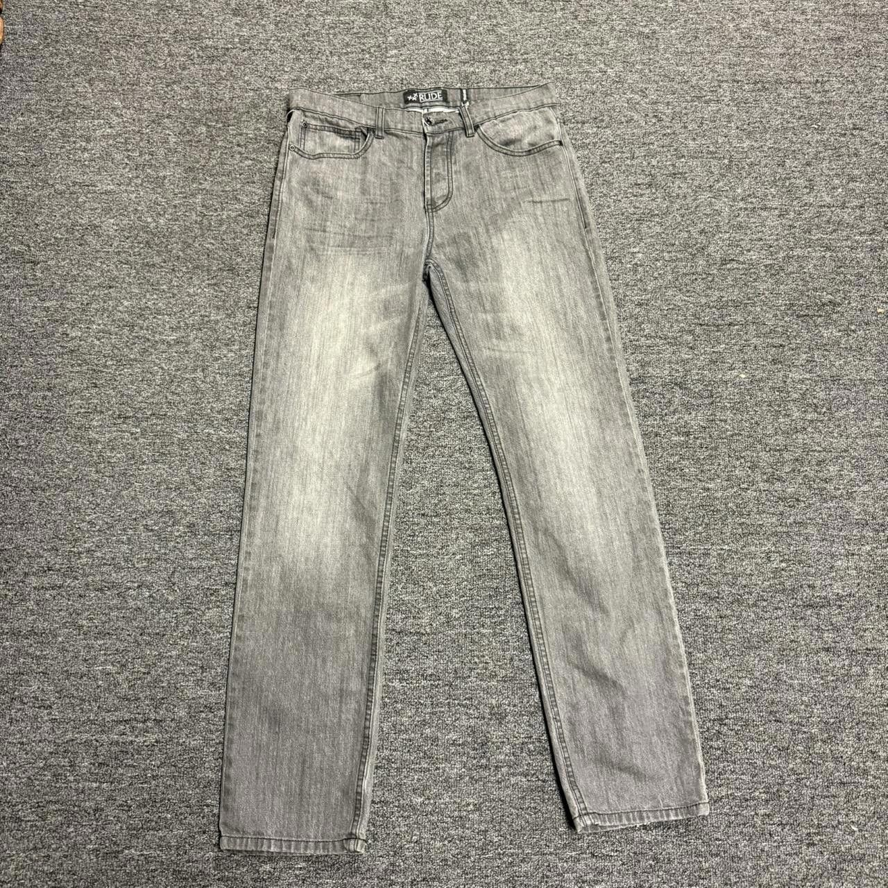 Designer XXX RUDE Men's Grey Jeans Size US 34 / EU 50 - 2 Thumbnail
