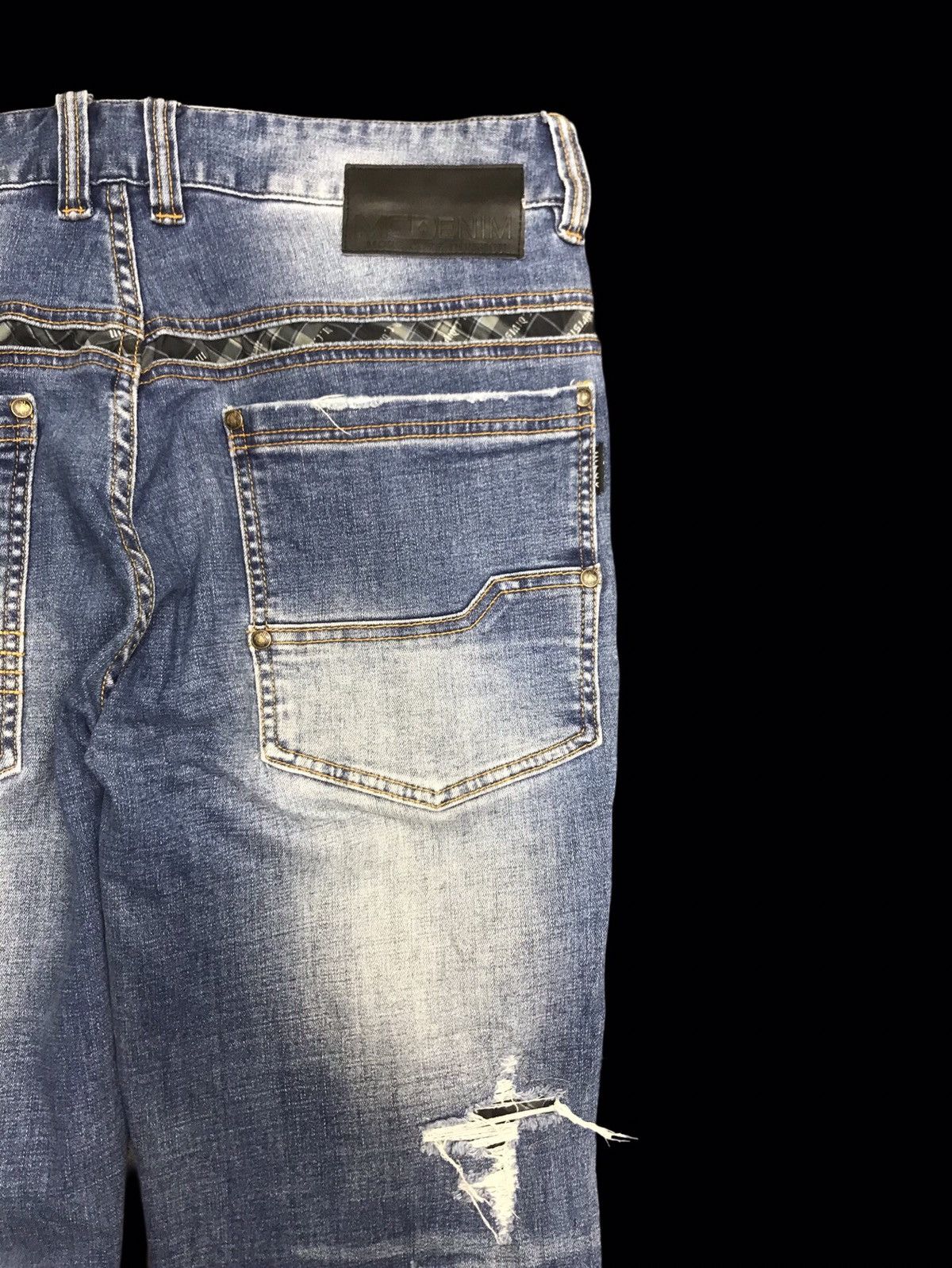 Japanese Brand 💥DENIM ART💥MCD Heavy Distressed Punk Stonewash Denim F142 Size US 33 - 8 Thumbnail
