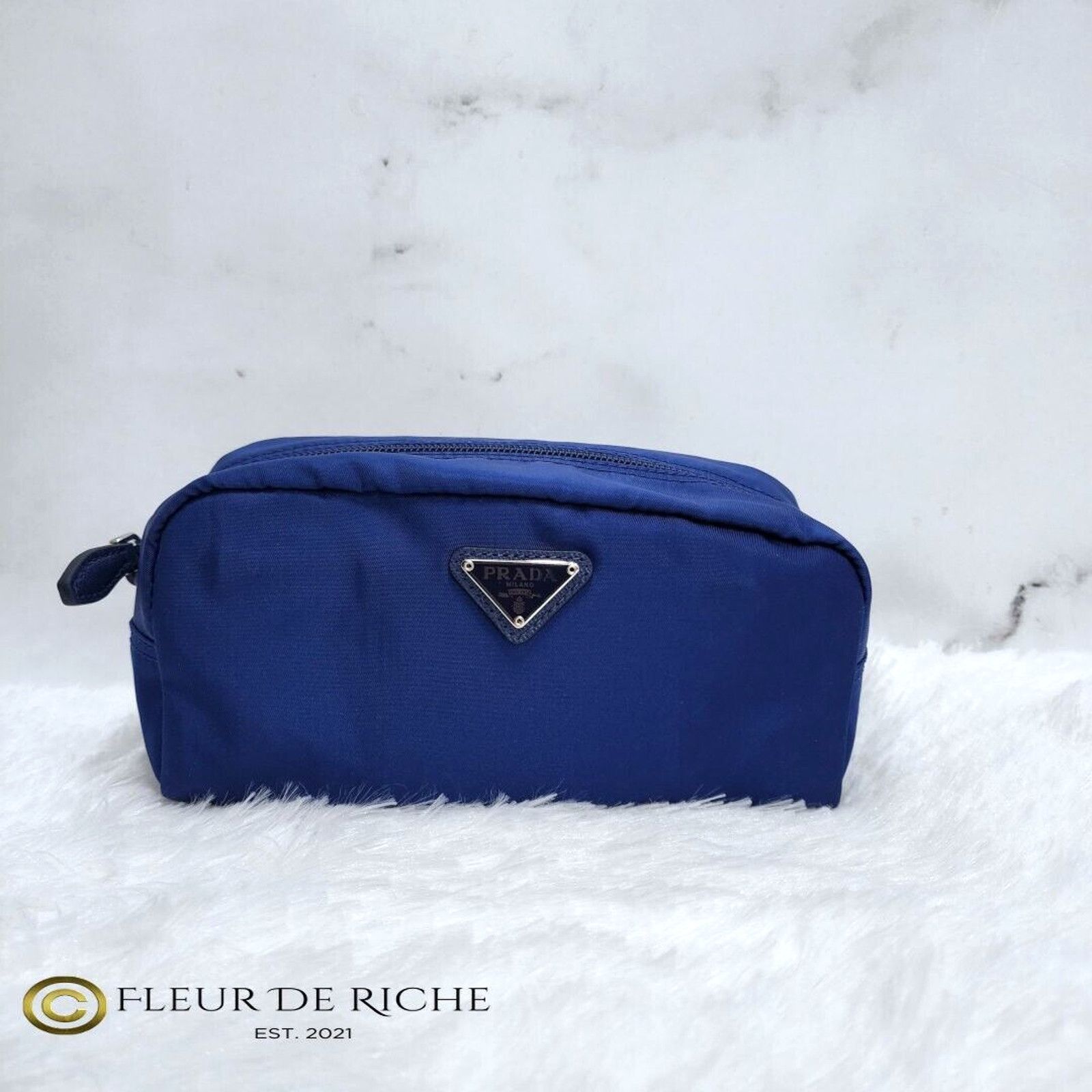 Prada Prada Necessaire Nylon Cosmetic Case Blue Bleuette 1NA350 Size ONE SIZE - 2 Thumbnail
