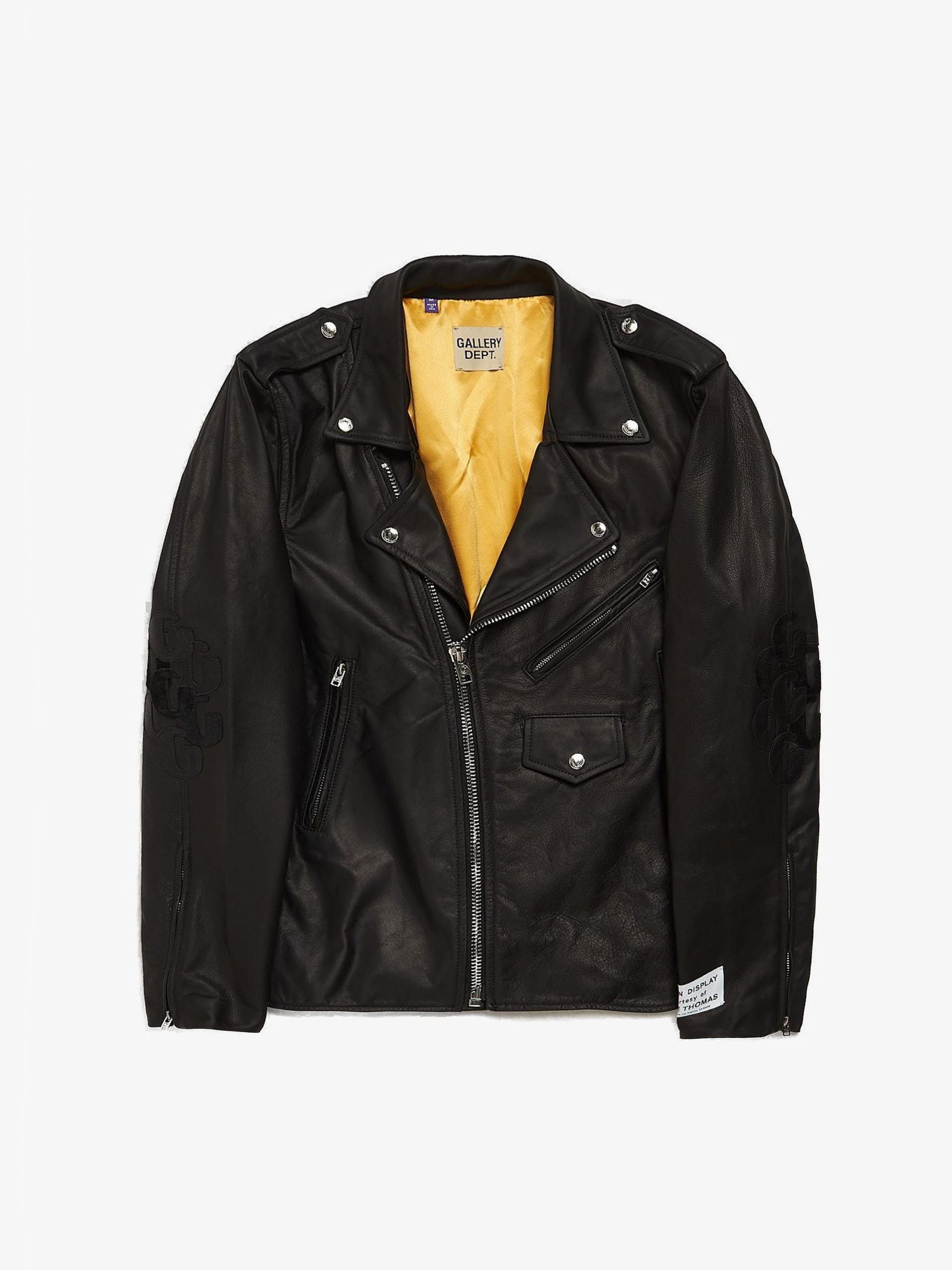 Gallery Dept. Black Leather Zipped Monogram Jacket Size US M / EU 48-50 / 2 - 1 Thumbnail