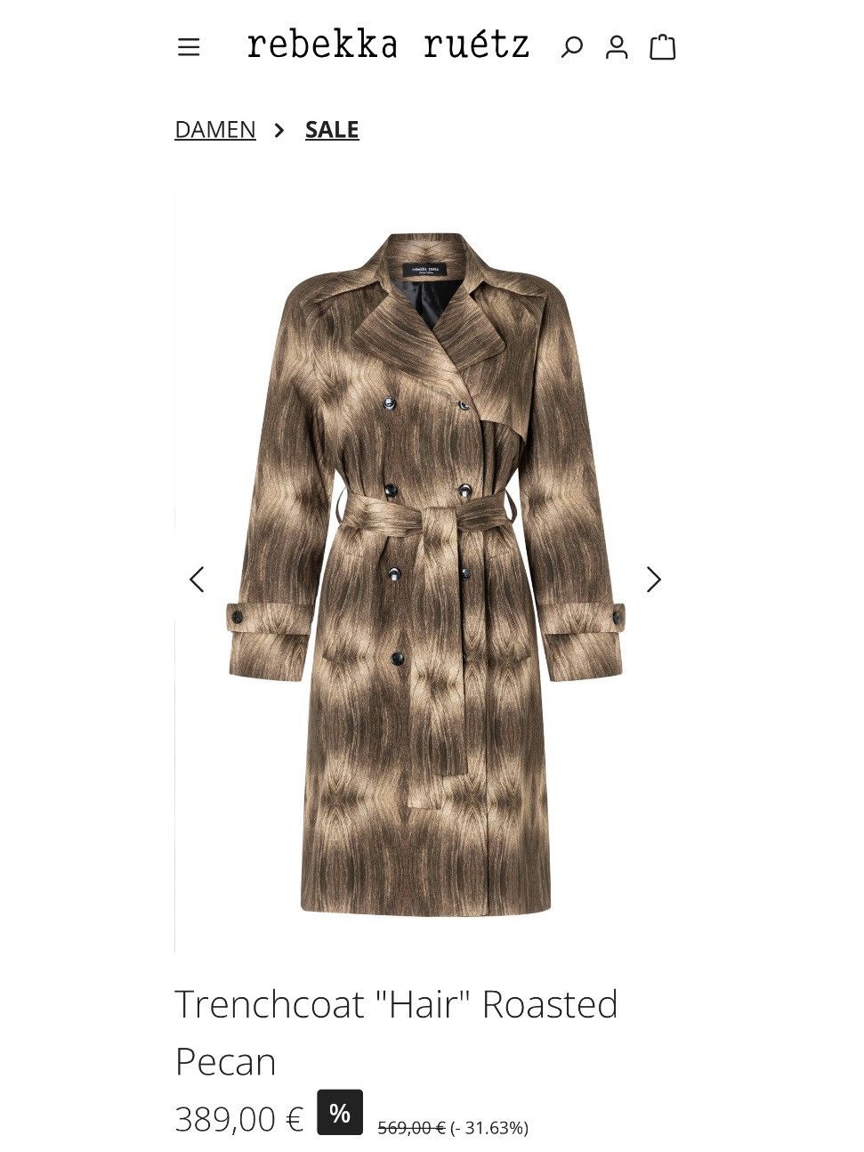 Other A Trenchcoat «Hair» in Roasted Pecan Color: Rebekka Ruétz Size M / US 6-8 / IT 42-44 - 9 Thumbnail