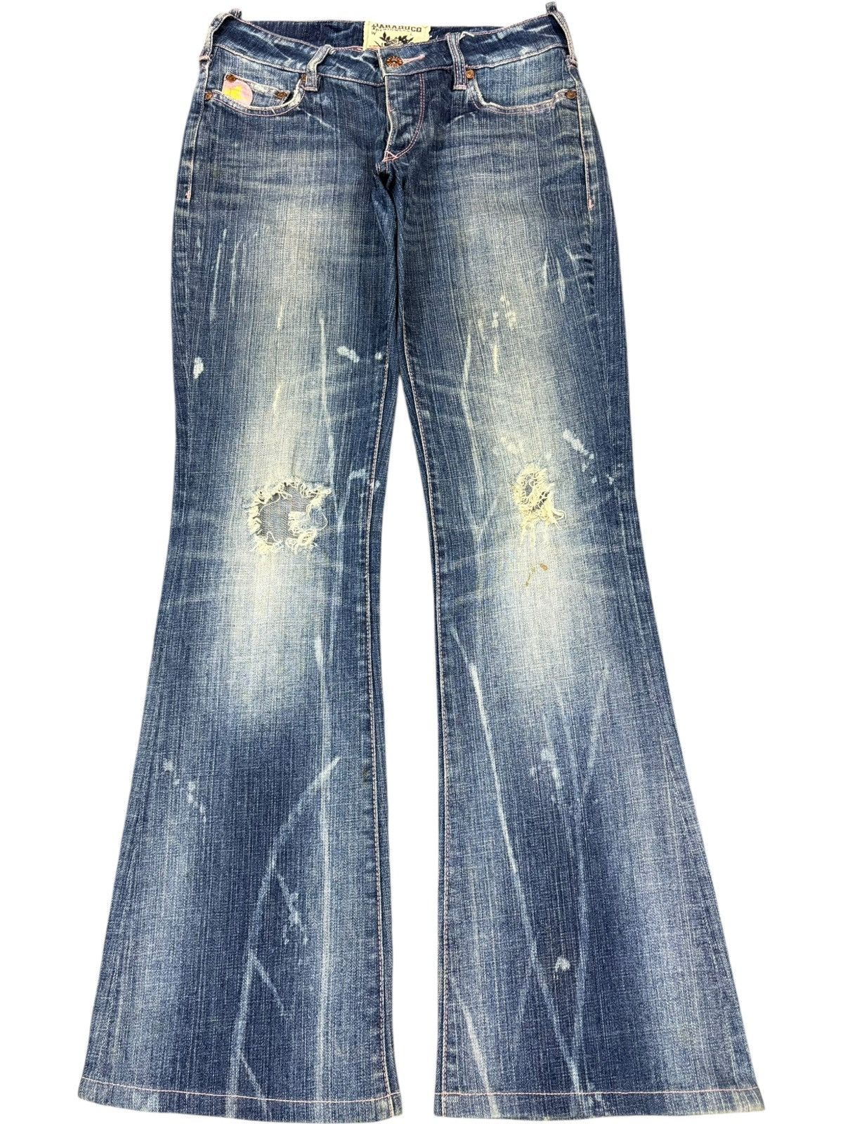 Hysteric Glamour Vintage Japanese Brand Mud Wash Distress Flare Jeans Size 28" / US 6 / IT 42 - 1 Thumbnail