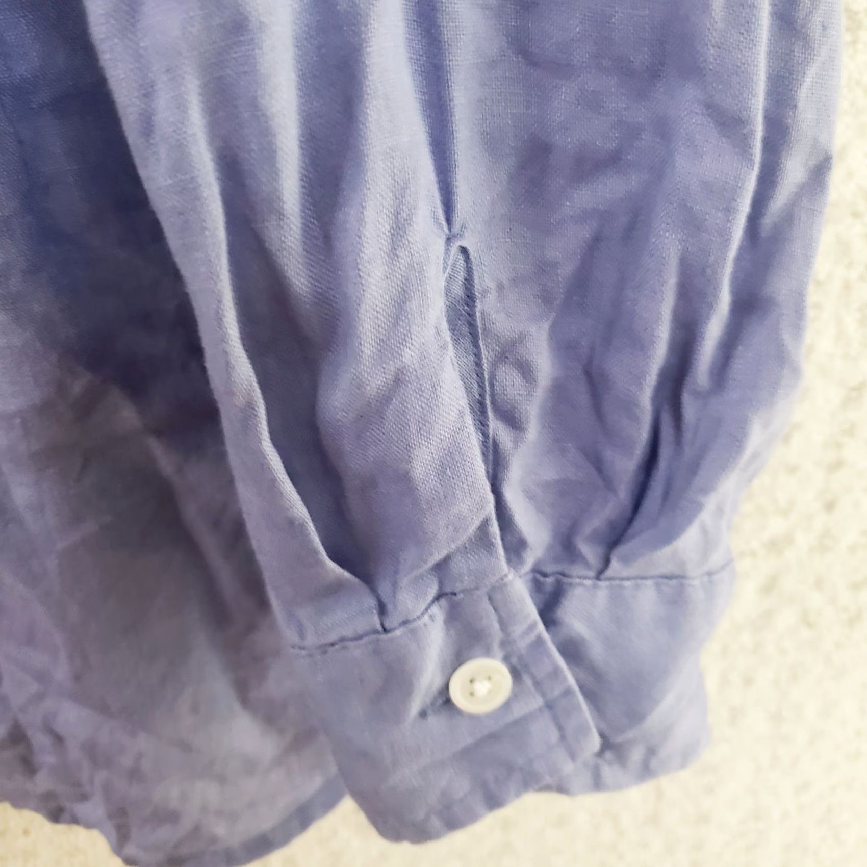 J. Jill J. Jill Linen Love Missy Button Up Collared Long Sleeve 100% Linen Shirt M Blue Womens Shirt Size M / US 6-8 / IT 42-44 - 4 Thumbnail