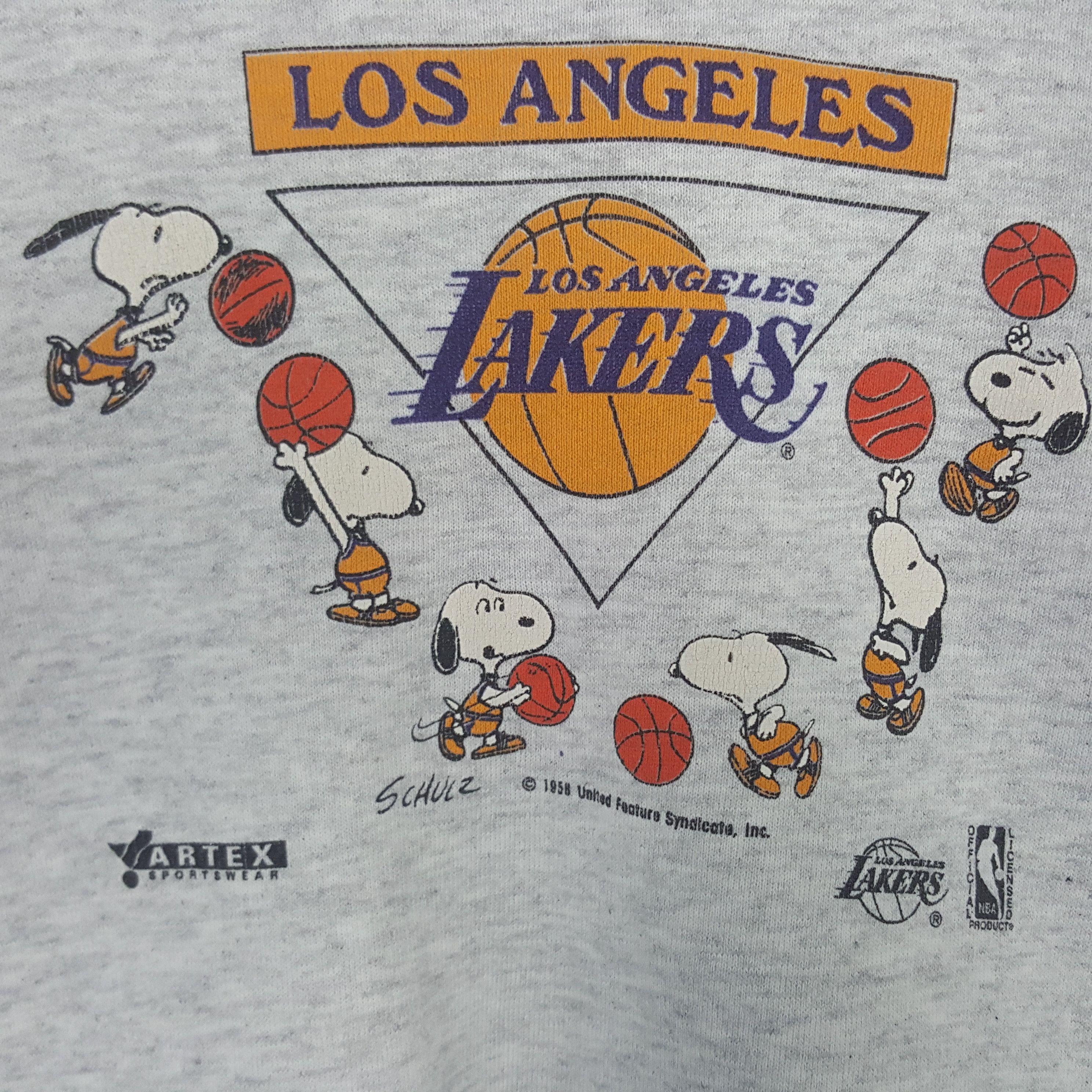 NBA × Vintage Vintage 90's Los Angeles Lakers X Snoopy Sport Sweatshirt Size US XS / EU 42 / 0 - 2 Thumbnail