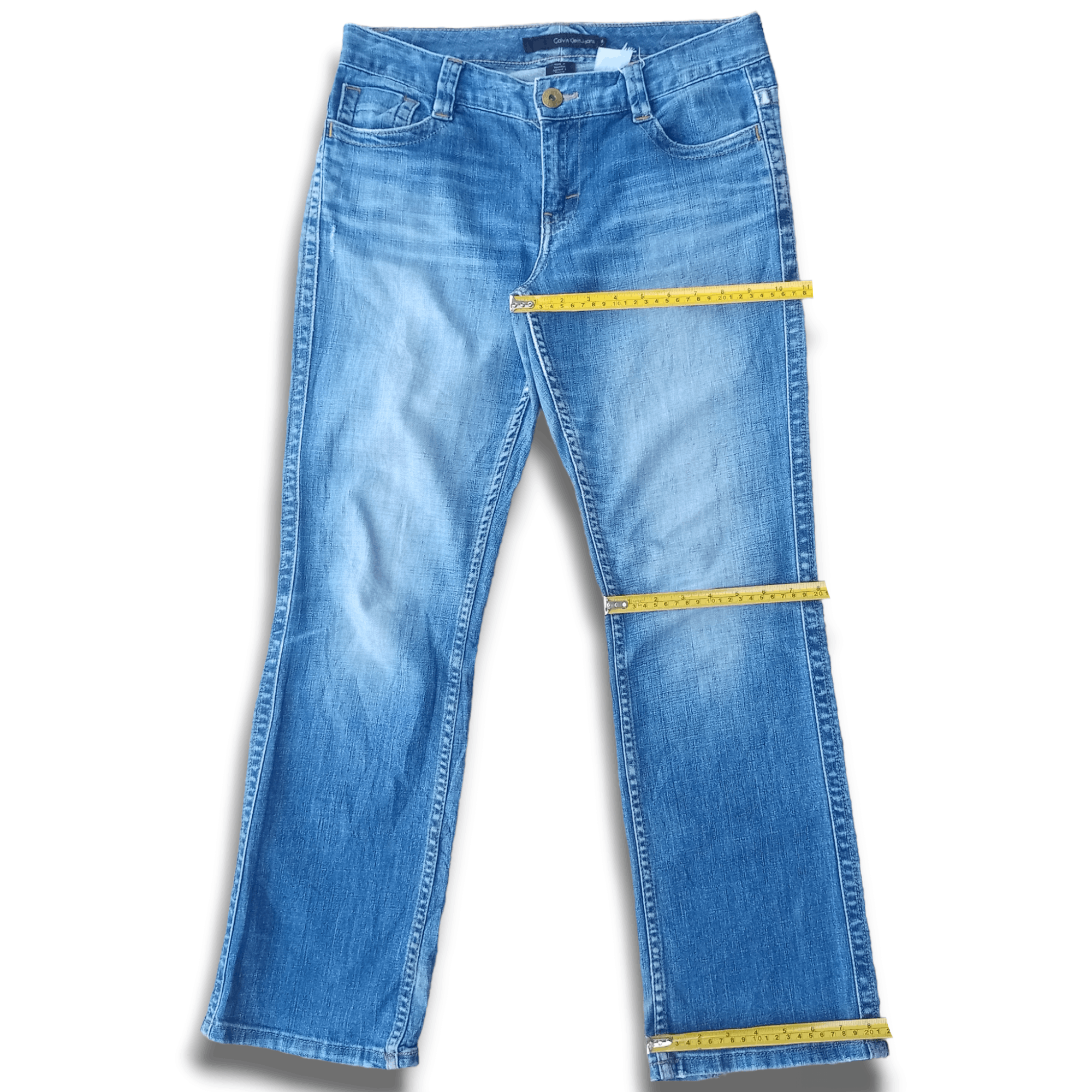 Calvin Klein Vintage Calvin Klein Blue Wah Distressed Flare Jeans 32x30 Size US 32 / EU 48 - 8 Thumbnail