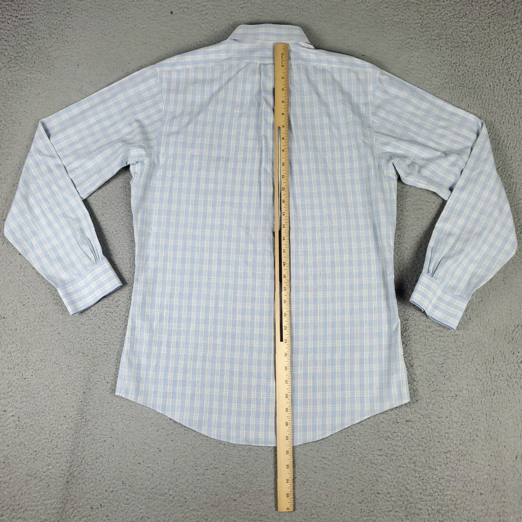 Brooks Brothers VINTAGE Brooks Brothers Men's Dress Shirt Size 15.5 Cotton Long Sleeve Blue Plaid Business Casual Formal Size 40R - 4 Thumbnail